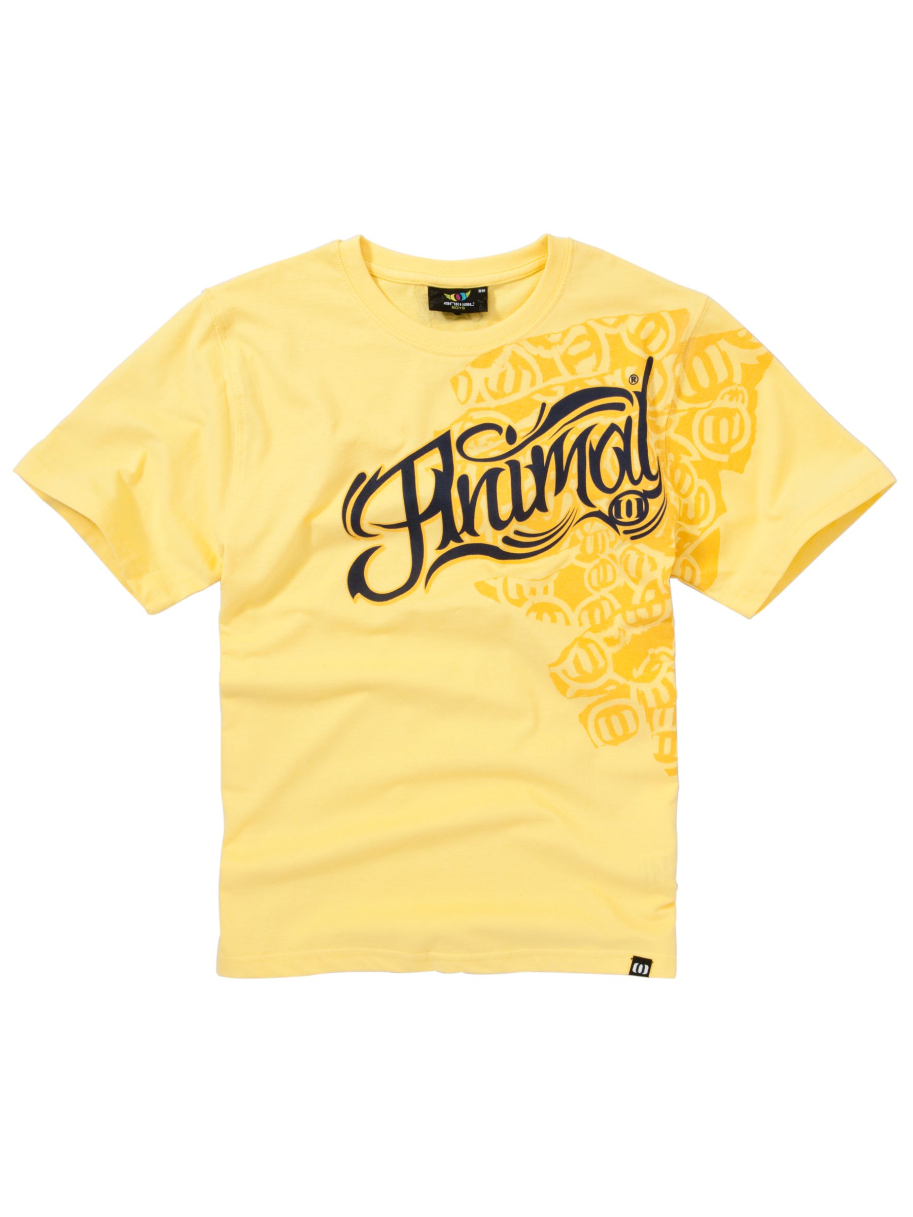 Animal Short Sleeve Print T-Shirt, Yellow