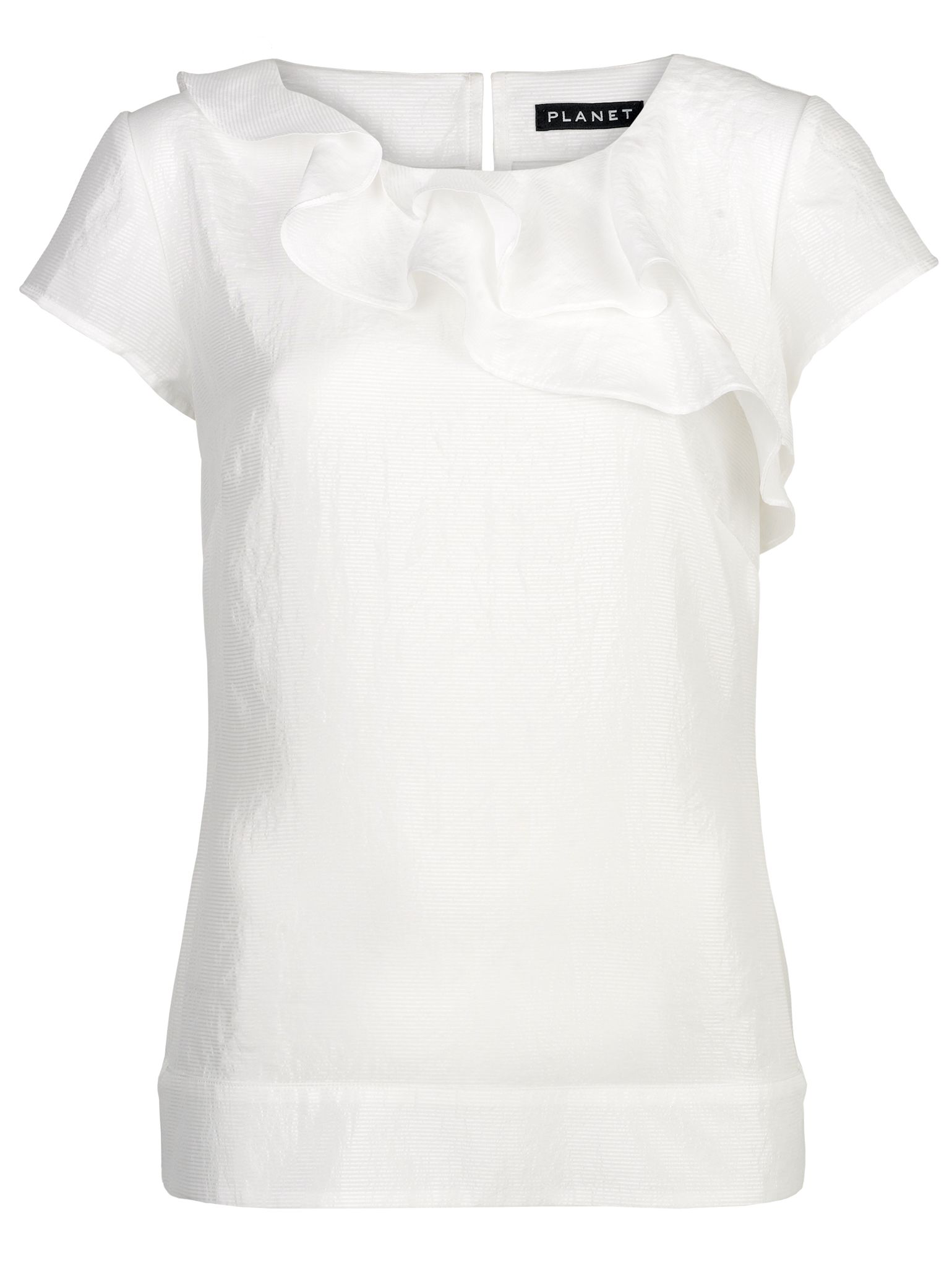 Planet Ivory Frill Front Blouse, Ivory