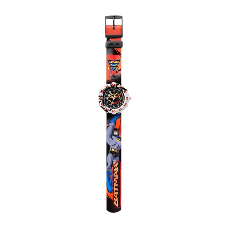 Flik Flak Fls013 Batman The Brave Round Dial Plastic Strap Watch