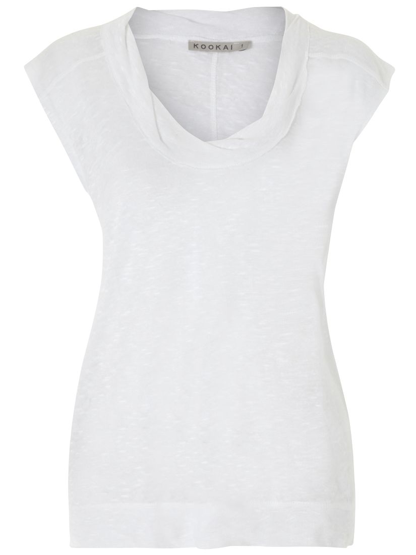 Kookai Slub Linen Jersey T-Shirt, White