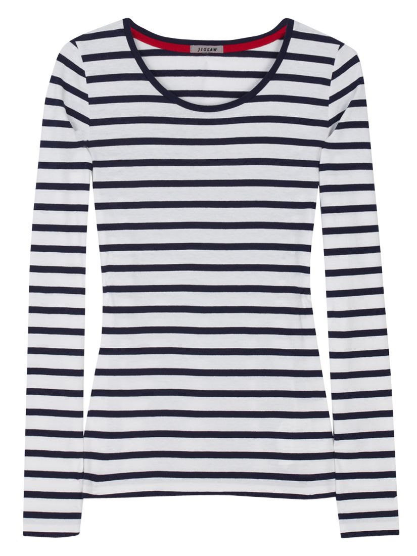 Retro Stripe Long Sleeve T-Shirt, Dark blue