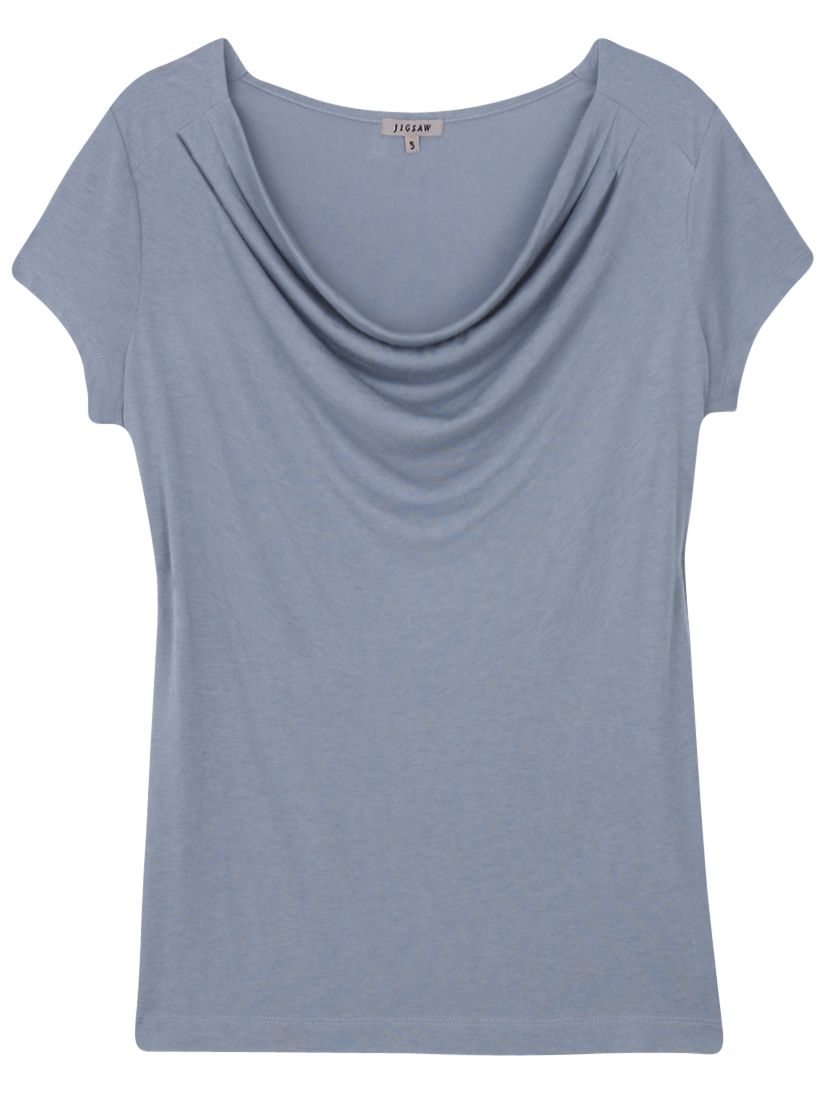 Modal Cotton Yoke Cowl Neck T-Shirt, Duck