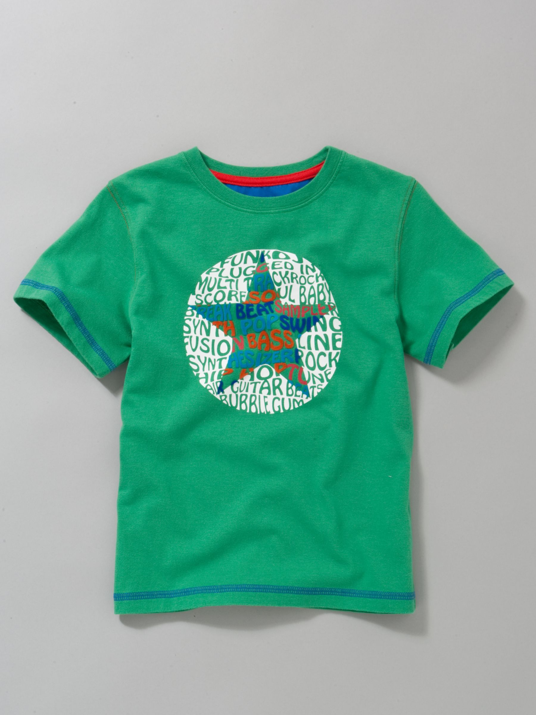 John Lewis Boy Star T-Shirt, Green