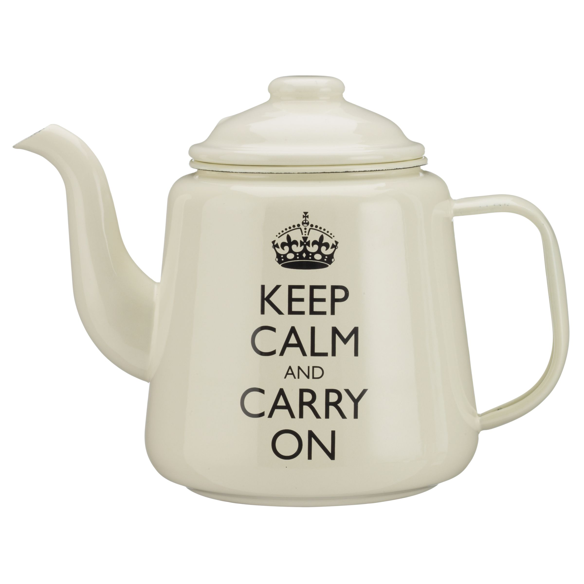 'Keep Calm and Carry On' Enamel Teapot