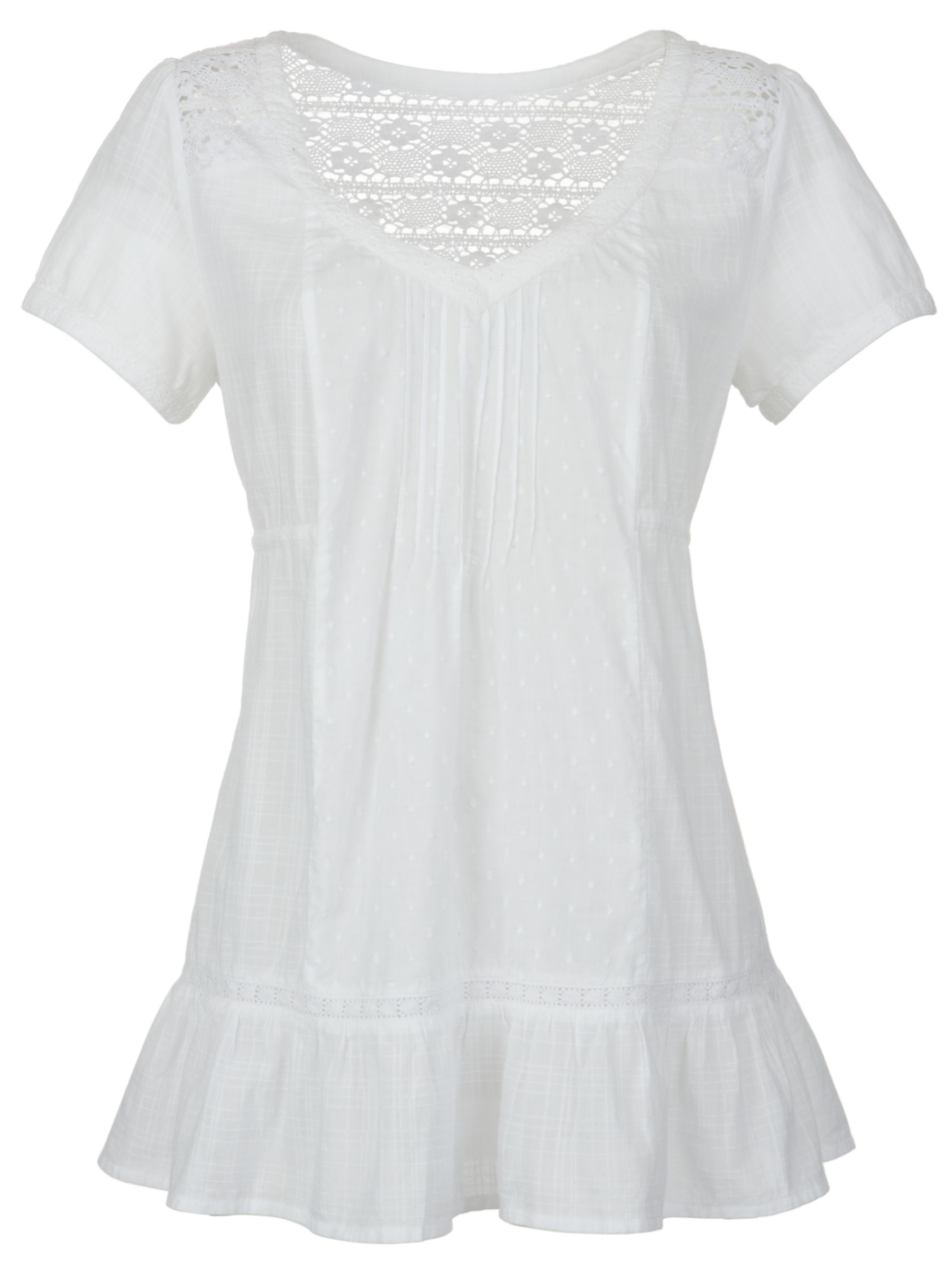 Fat Face Ouzel Cotton Smock Blouse, White