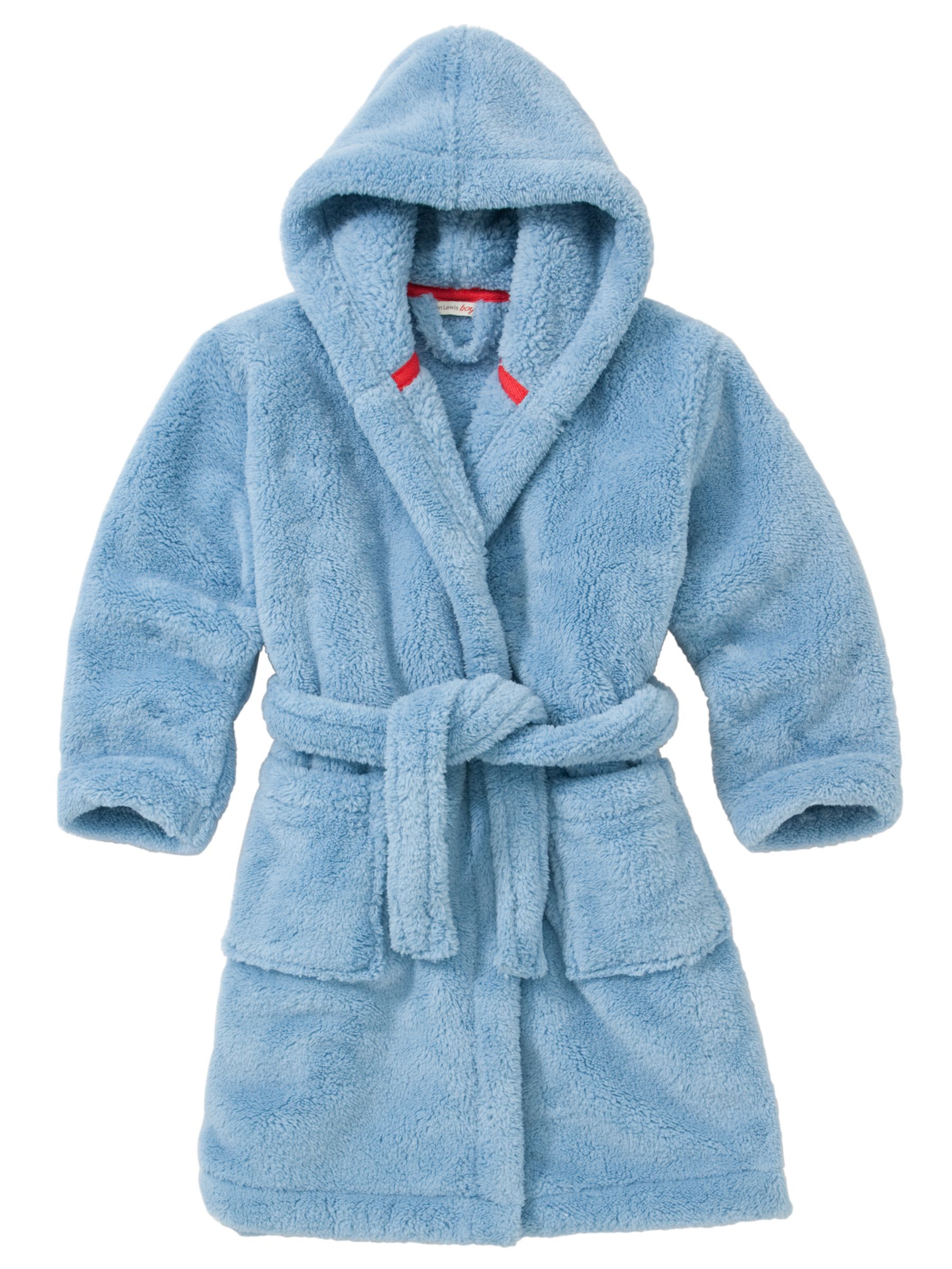 John Lewis Boy Hooded Robe, Light Blue