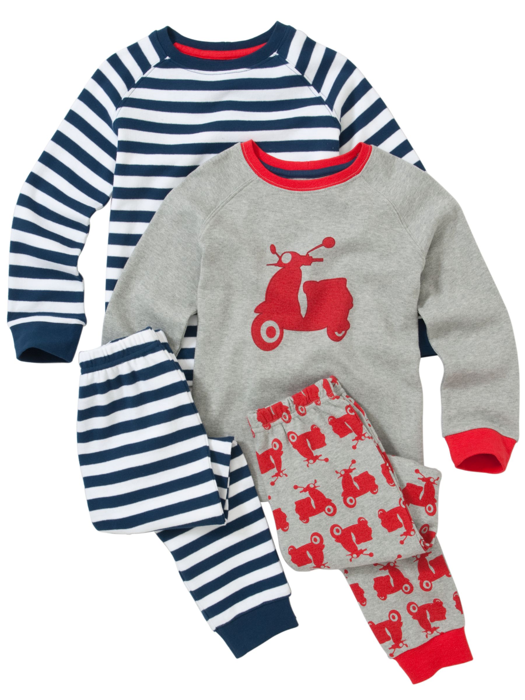 John Lewis Boy Scooter Print and Stripe Pyjamas,