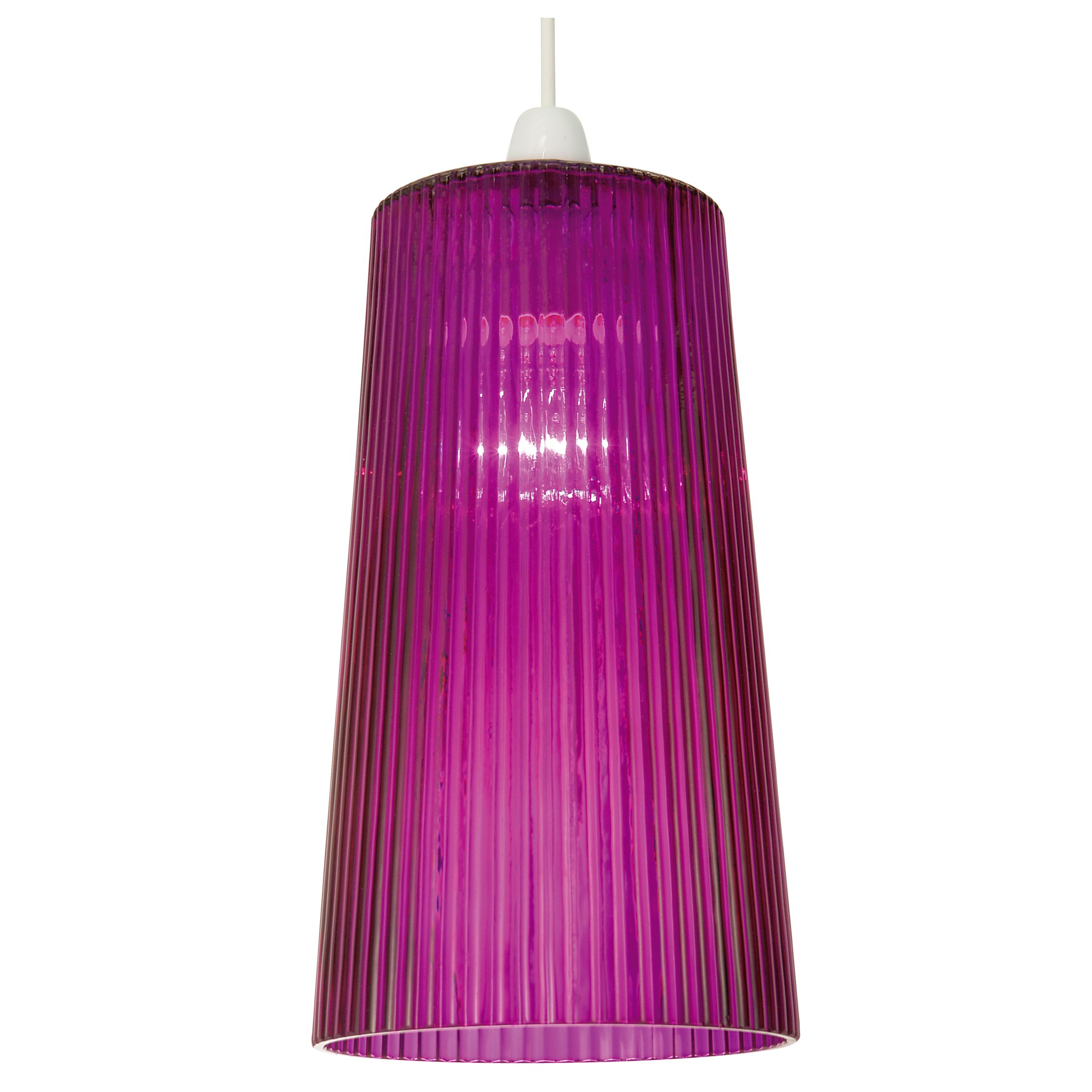 John Lewis Ribbed Glass Ceiling Light, Pink