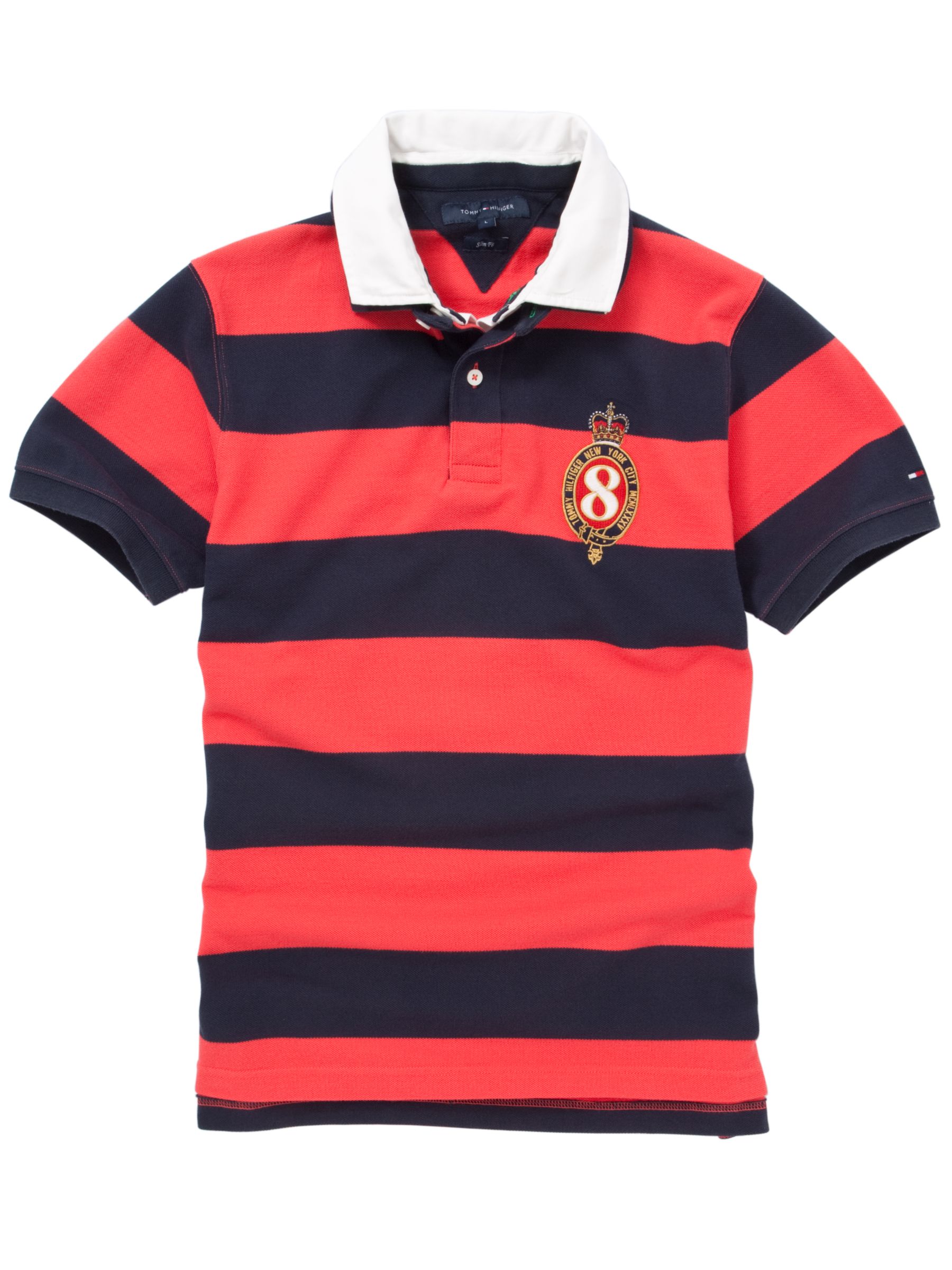 Walter Stripe Rugby Shirt, Coral
