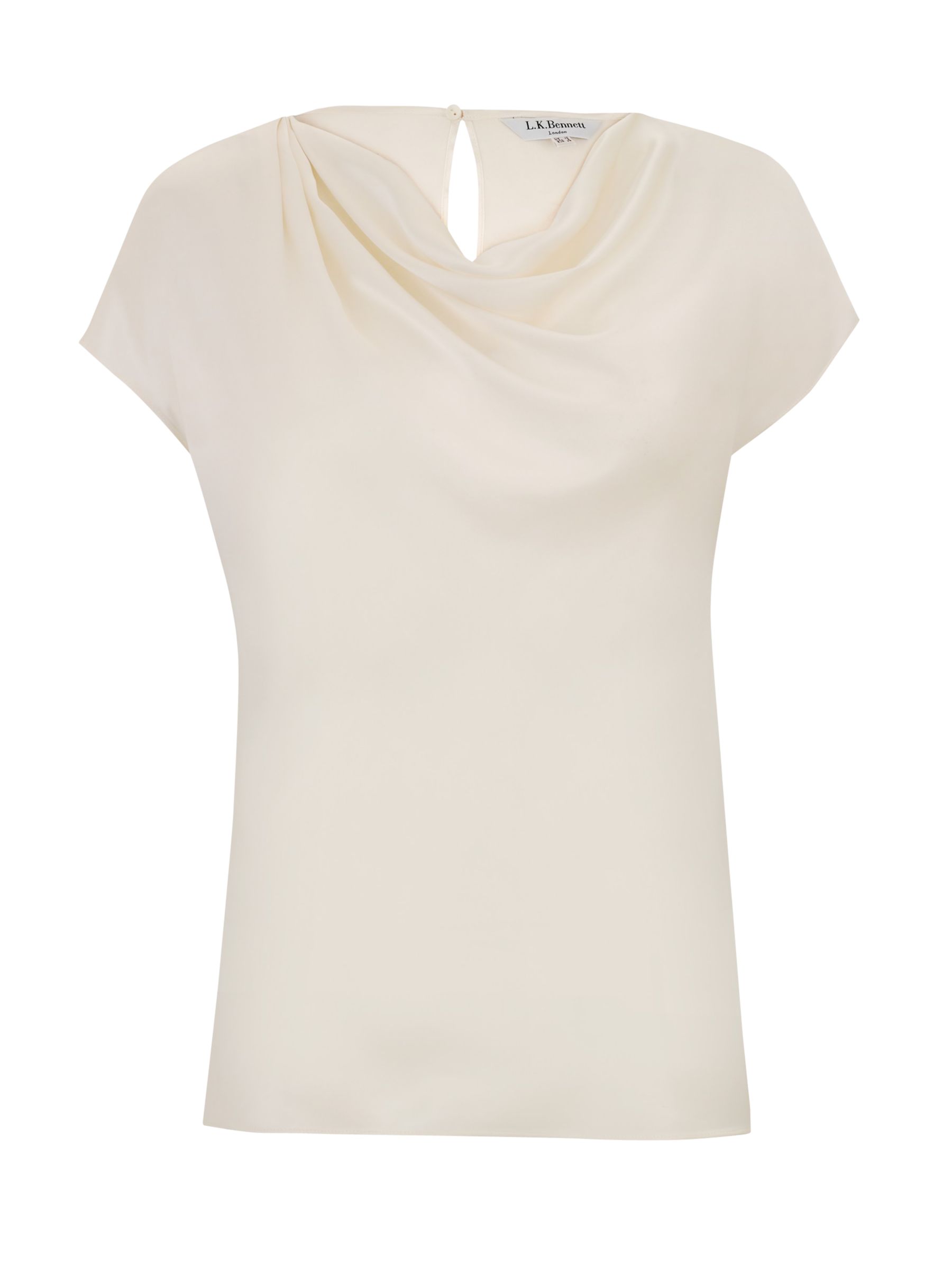 L.K. Bennett Abby Silk Satin Blouse, Champagne