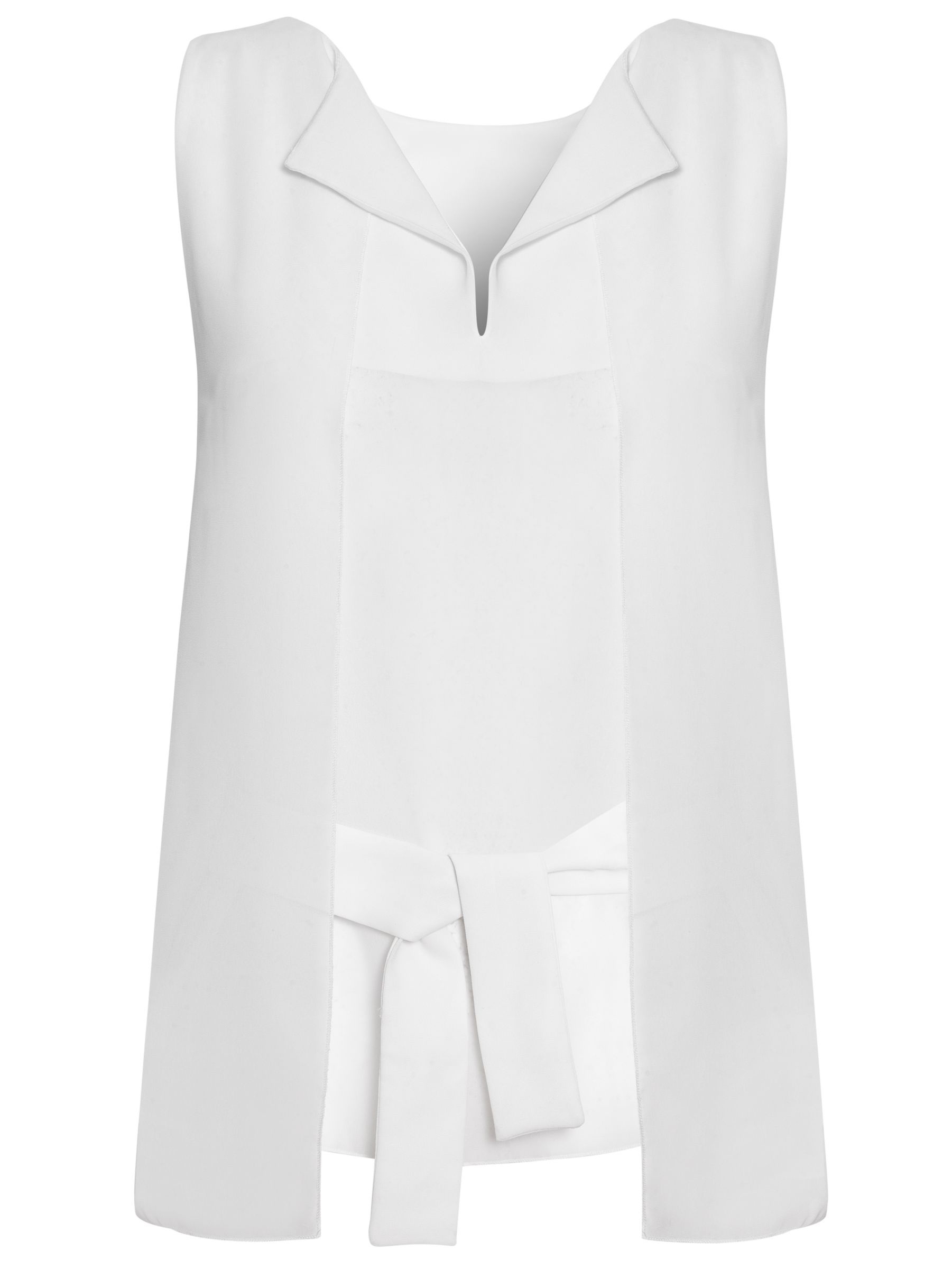 Jaeger Layered Tie Blouse, Ivory
