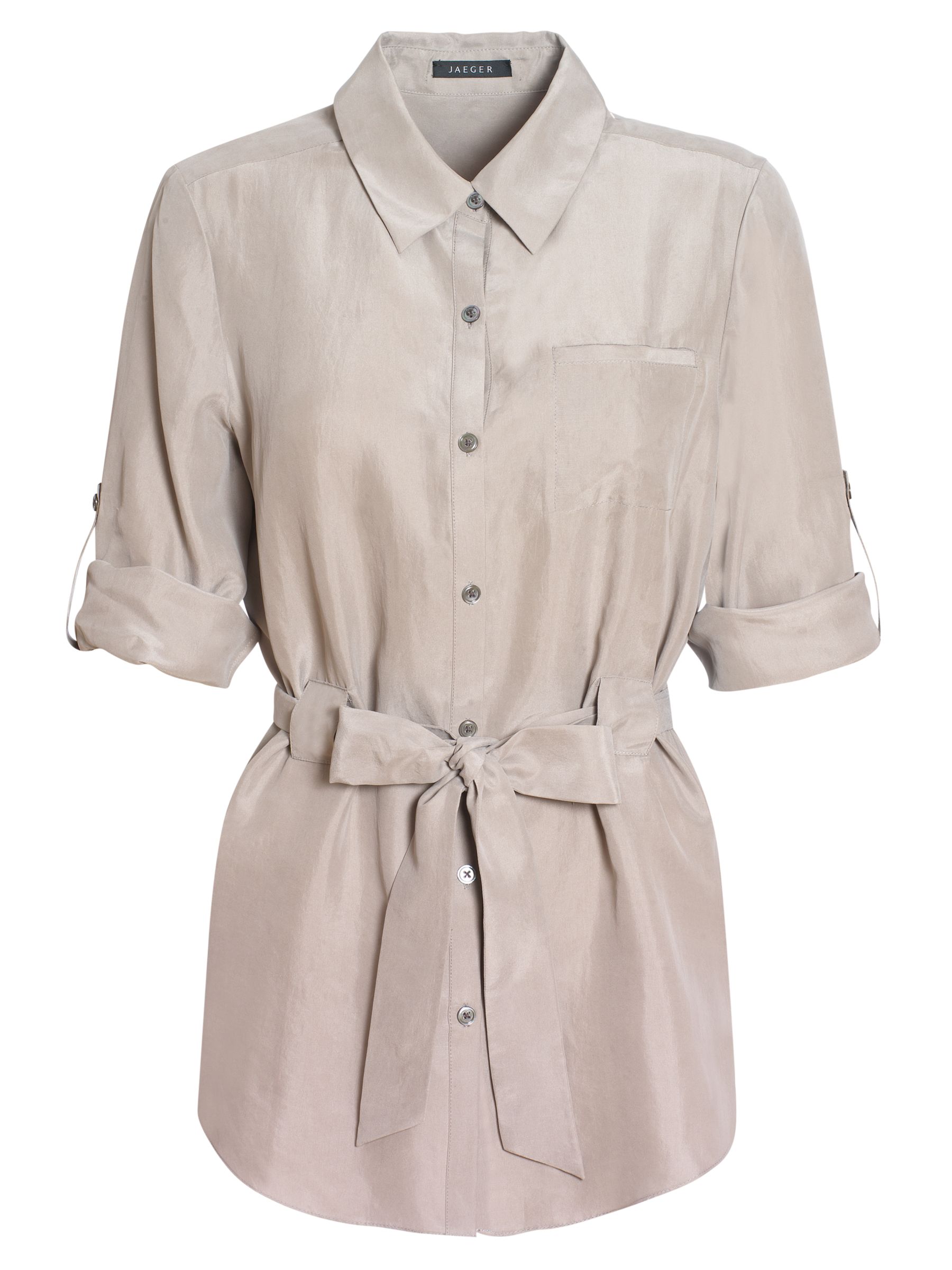 Jaeger Silk Belted Blouse, Smoke