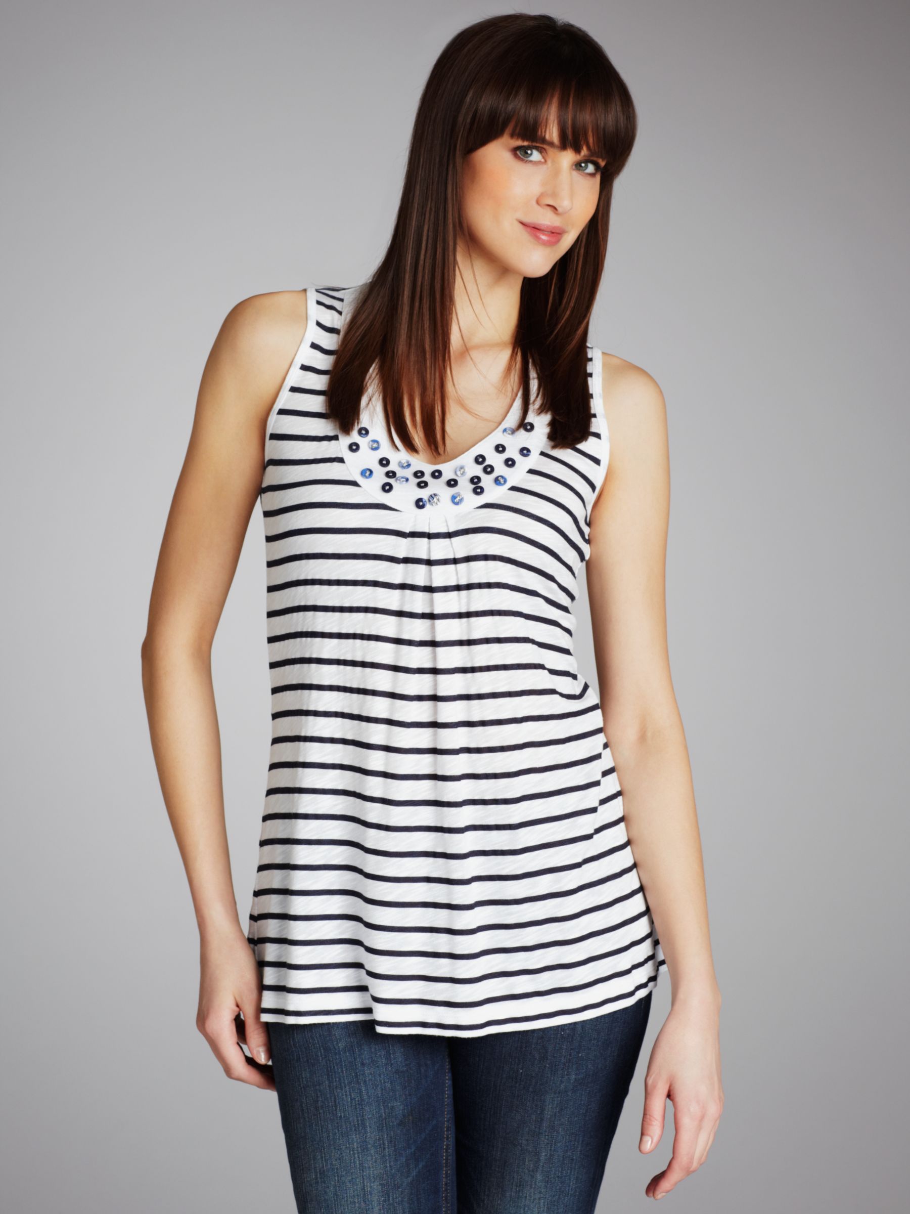 Sleeveless Striped T-Shirt,