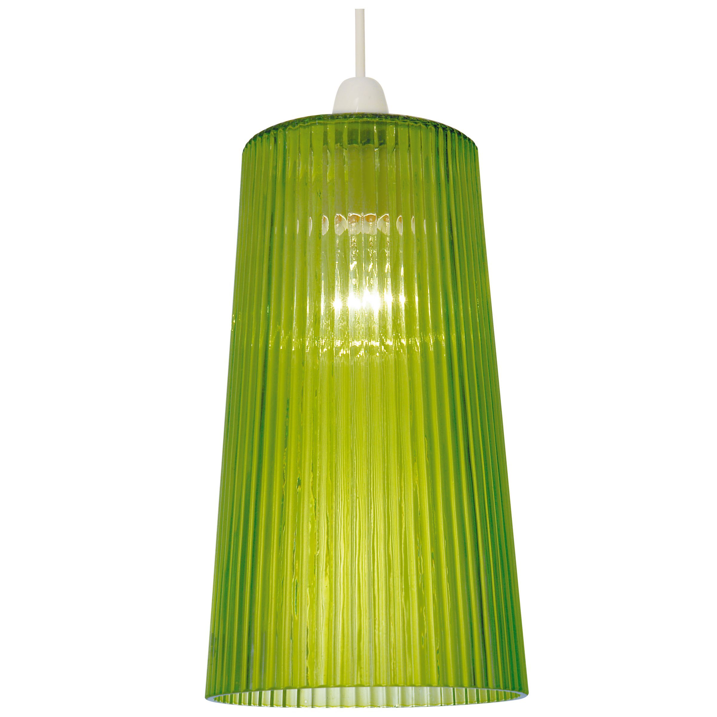 John Lewis Ribbed Glass Ceiling Light, Green