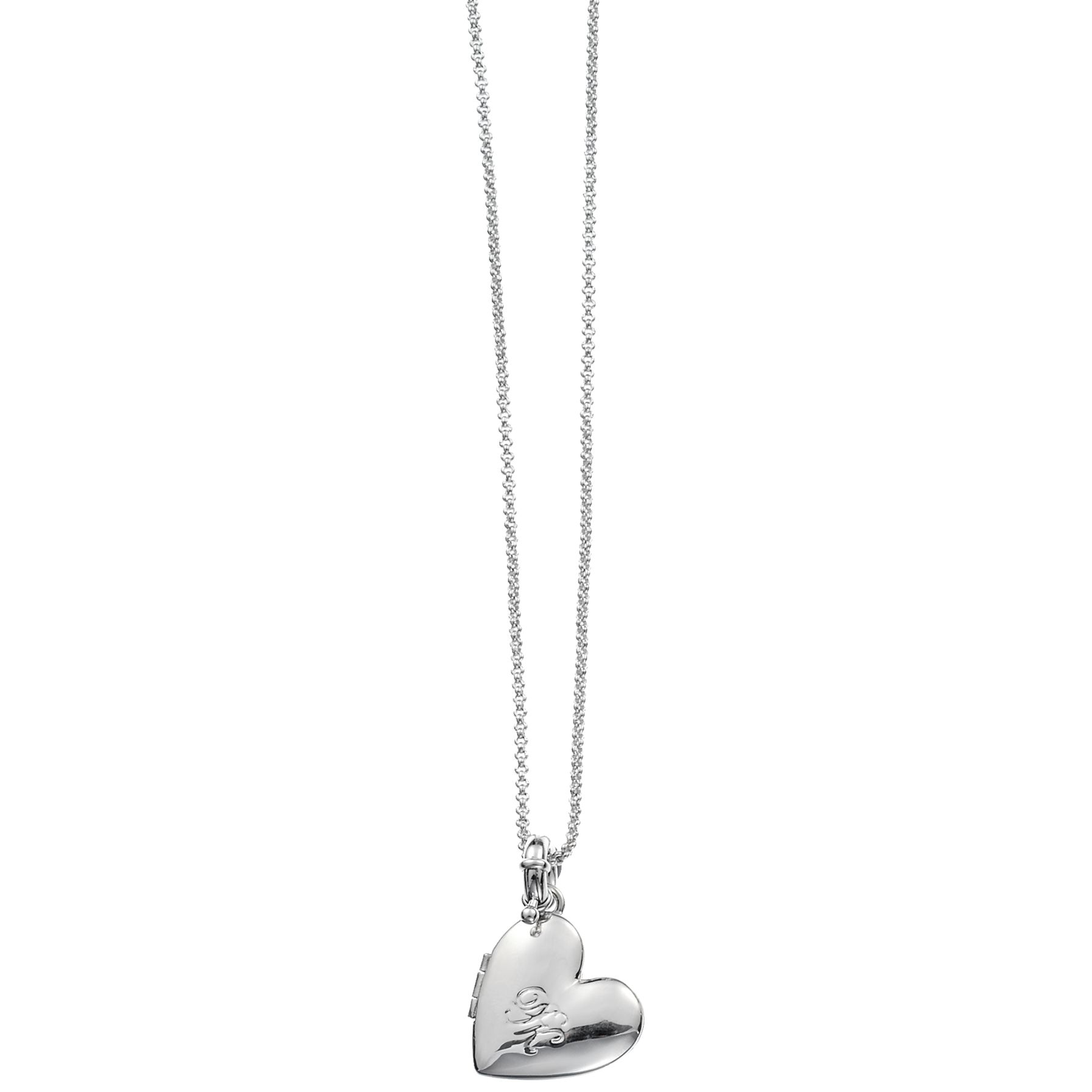 Dyrberg/Kern Caress Silver Shiny Heart Locket Necklace