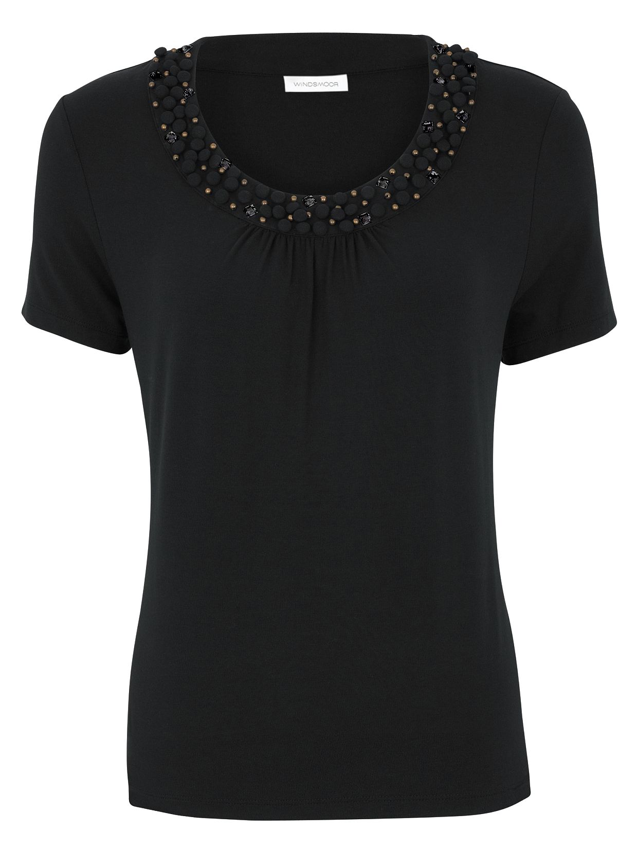Windsmoor Beaded Jersey T-Shirt, Black