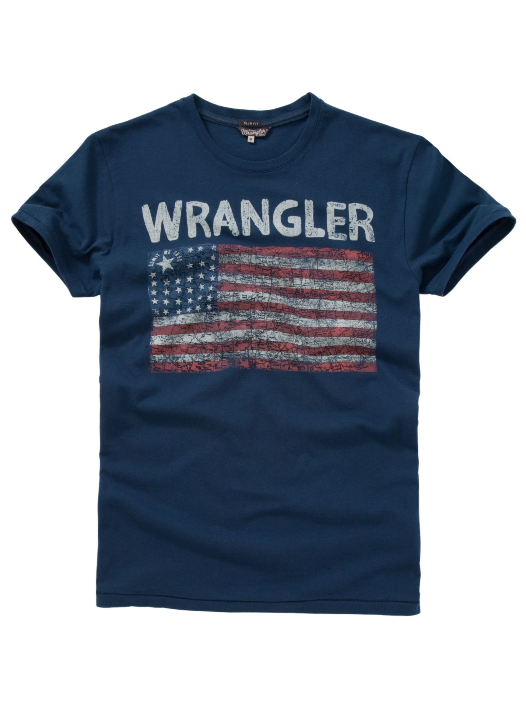 Wrangler Logo Flag T-Shirt, Navy