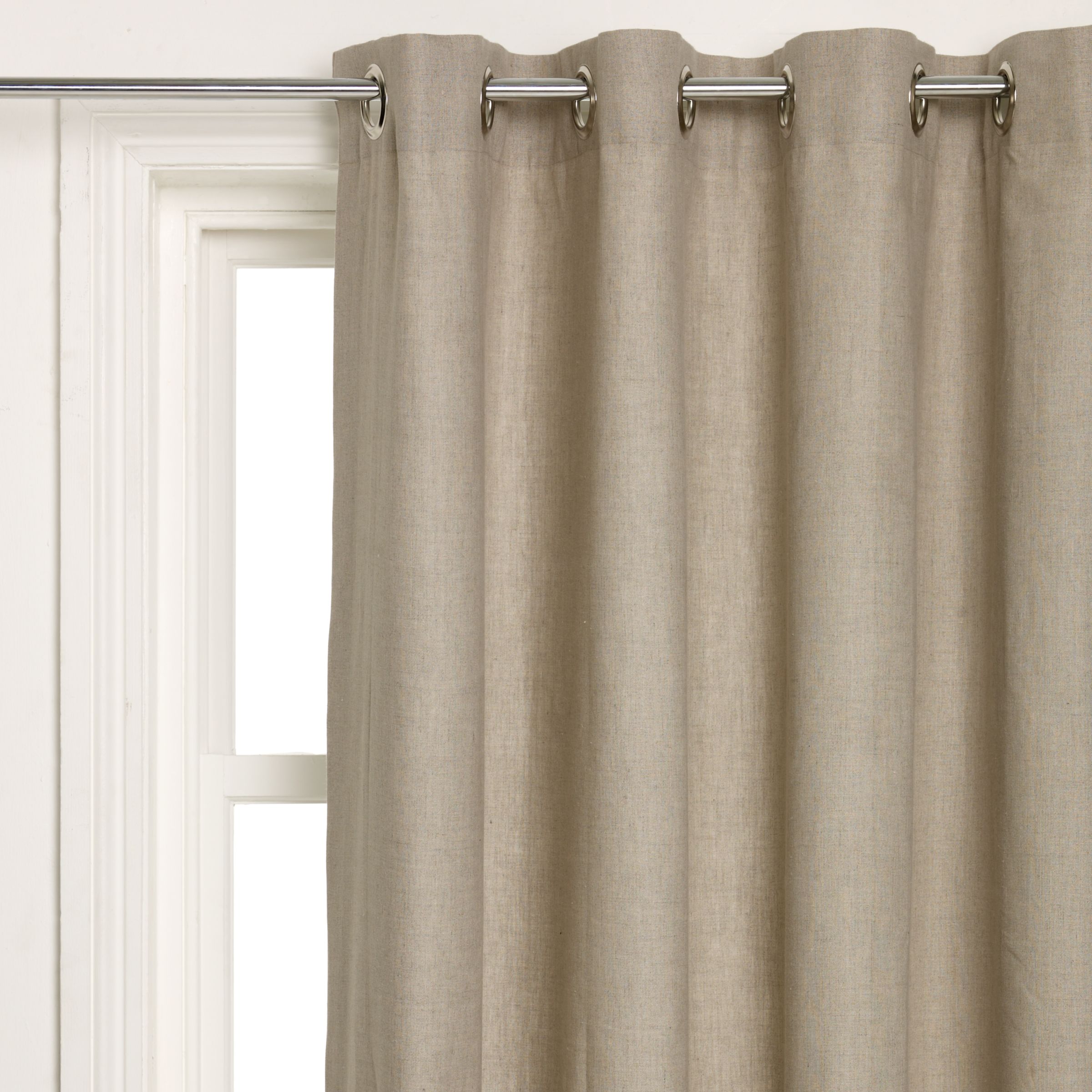 Plain Linen Natural Eyelet Curtains