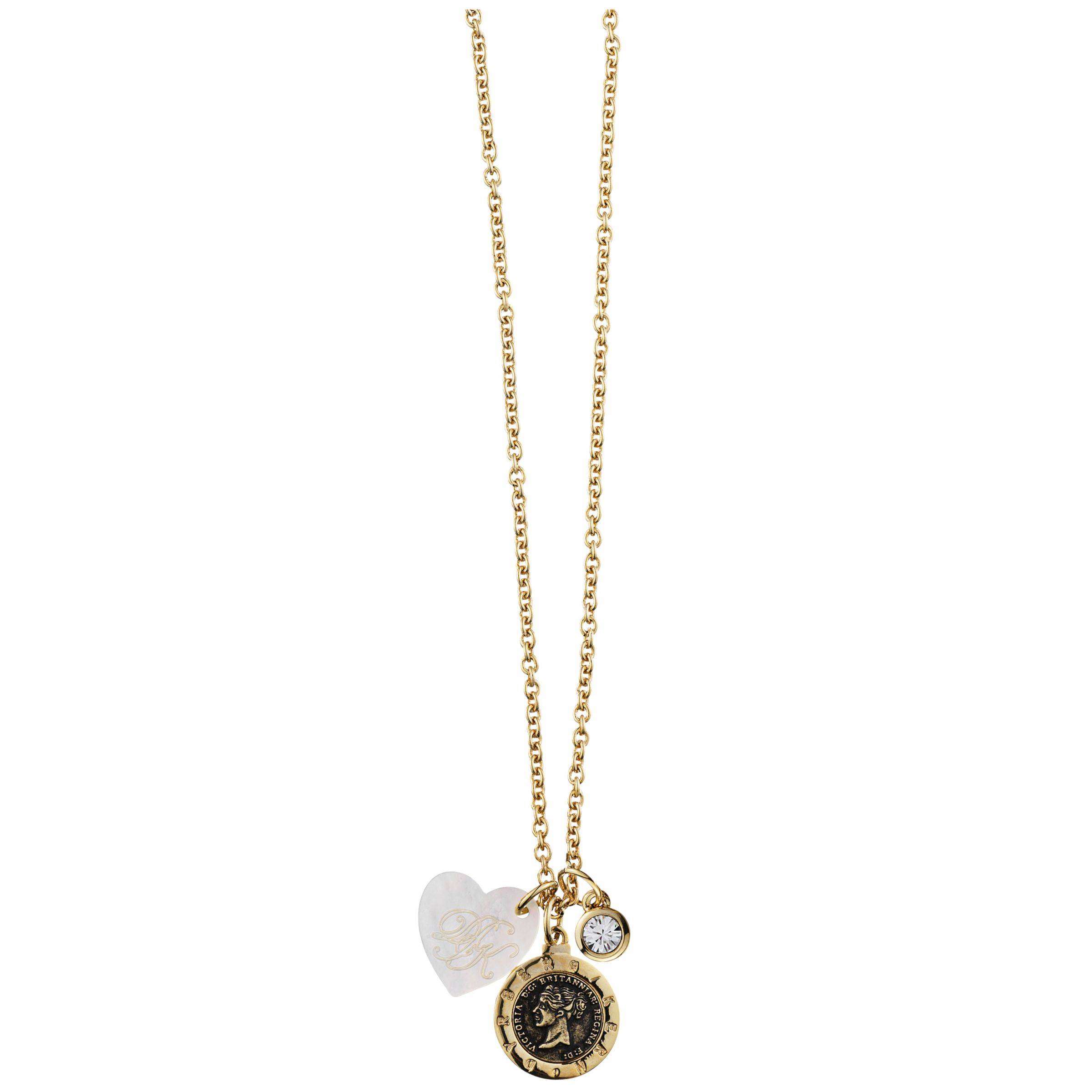 Dyrberg/Kern Constancia Swarovski Crystal Pendant Cluster Gold Necklace