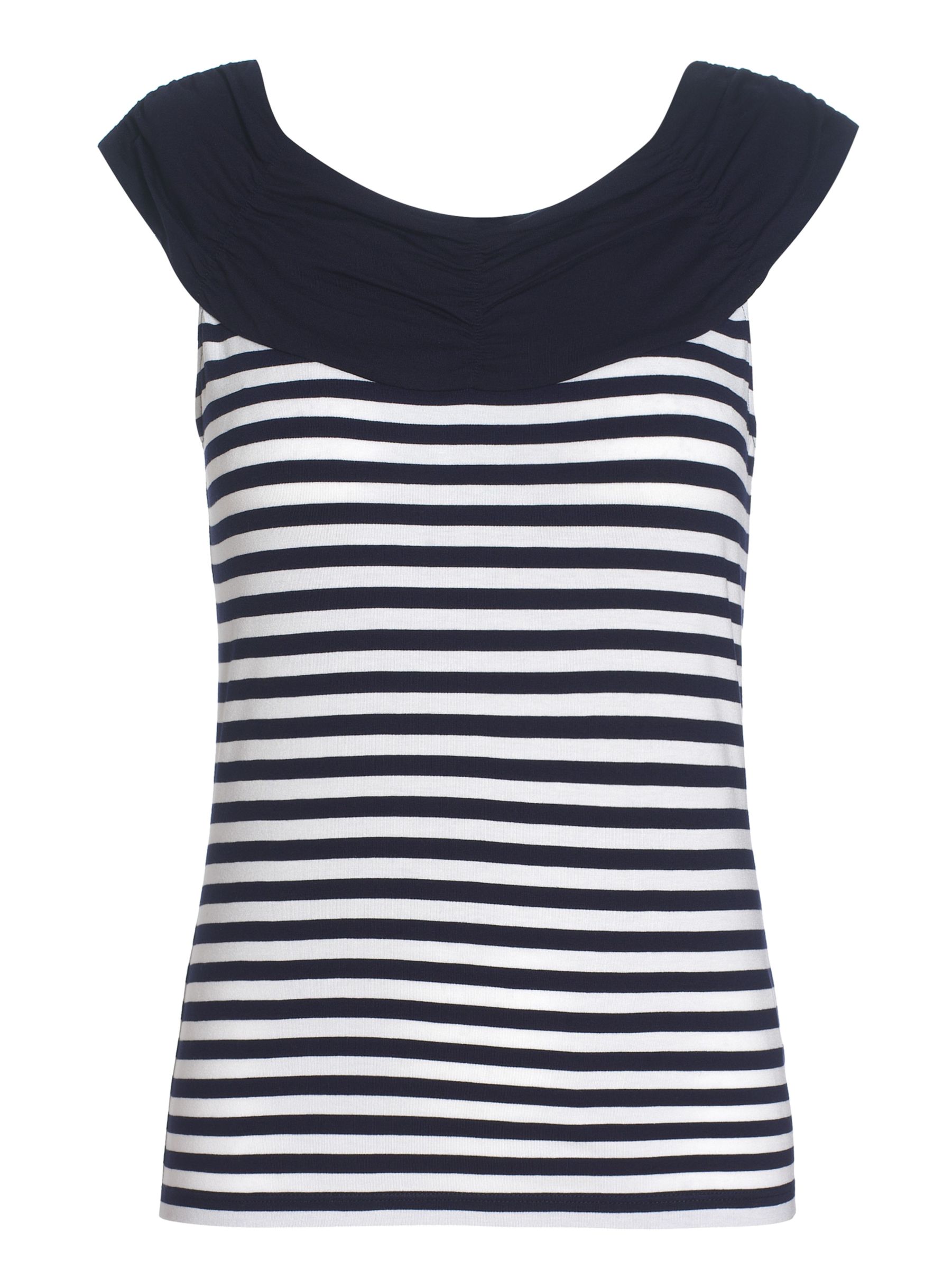 Striped Hooded Jersey T-shirt, Navy