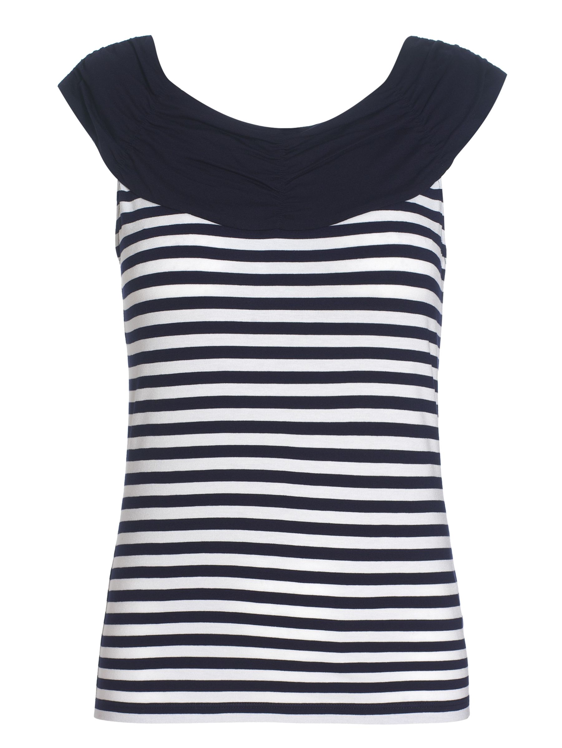 Jaeger Striped Hooded Jersey T-shirt, Navy