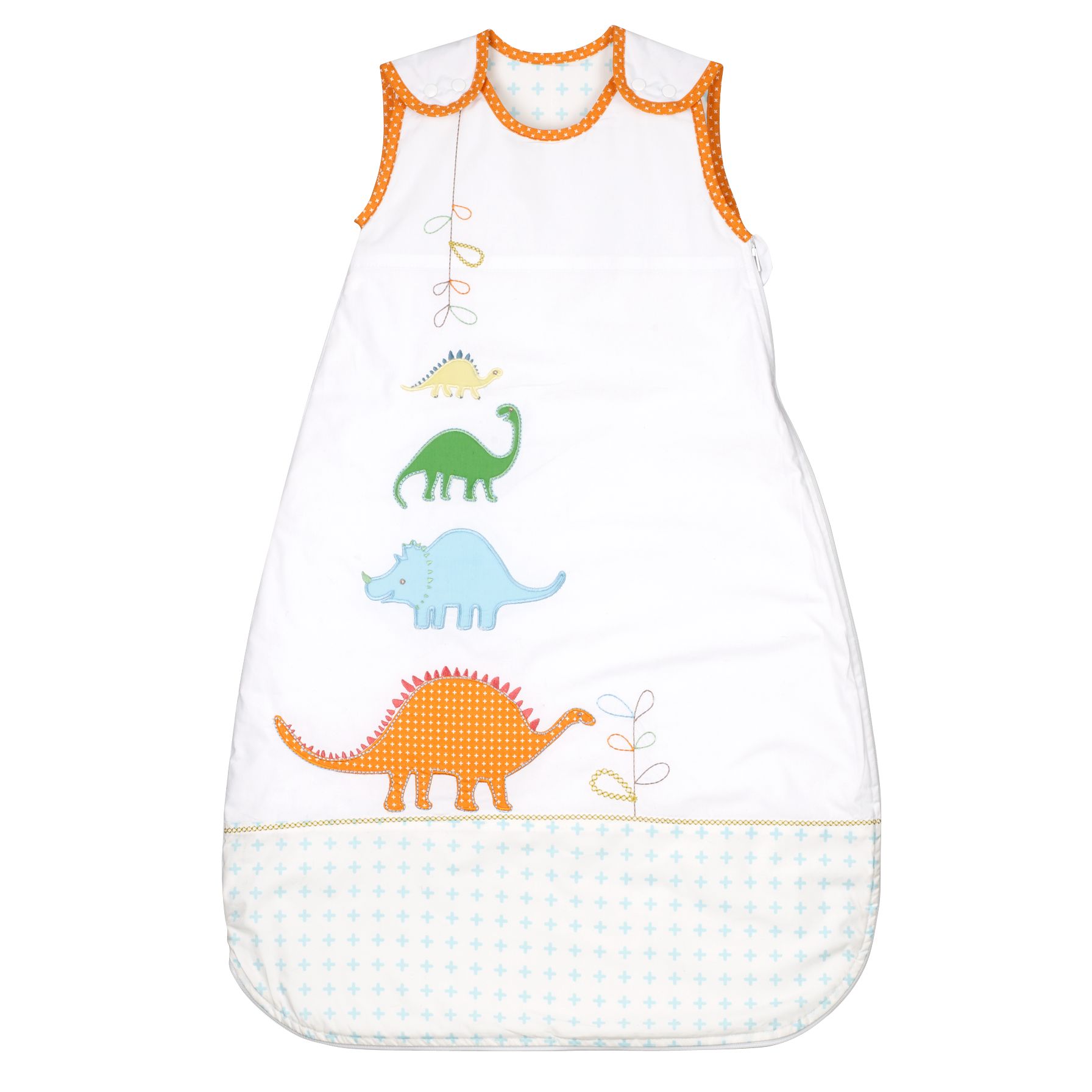 John Lewis Baby Dino Sleeping Bag, 1 Tog, White