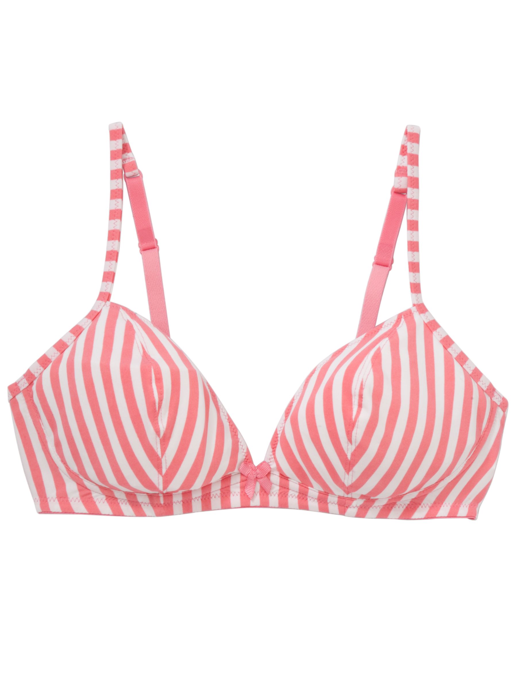 John Lewis Women Nautical Non Wired Non Padded Teen Bra Pinkwhite
