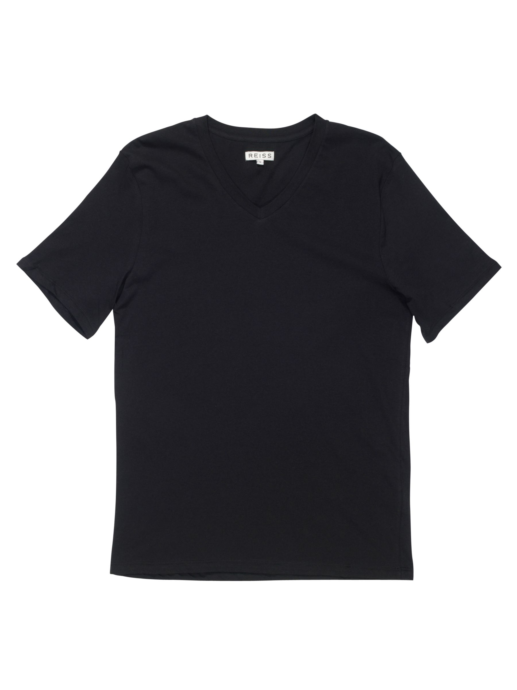 Reiss Dayton Basic V Neck T-Shirt, Black