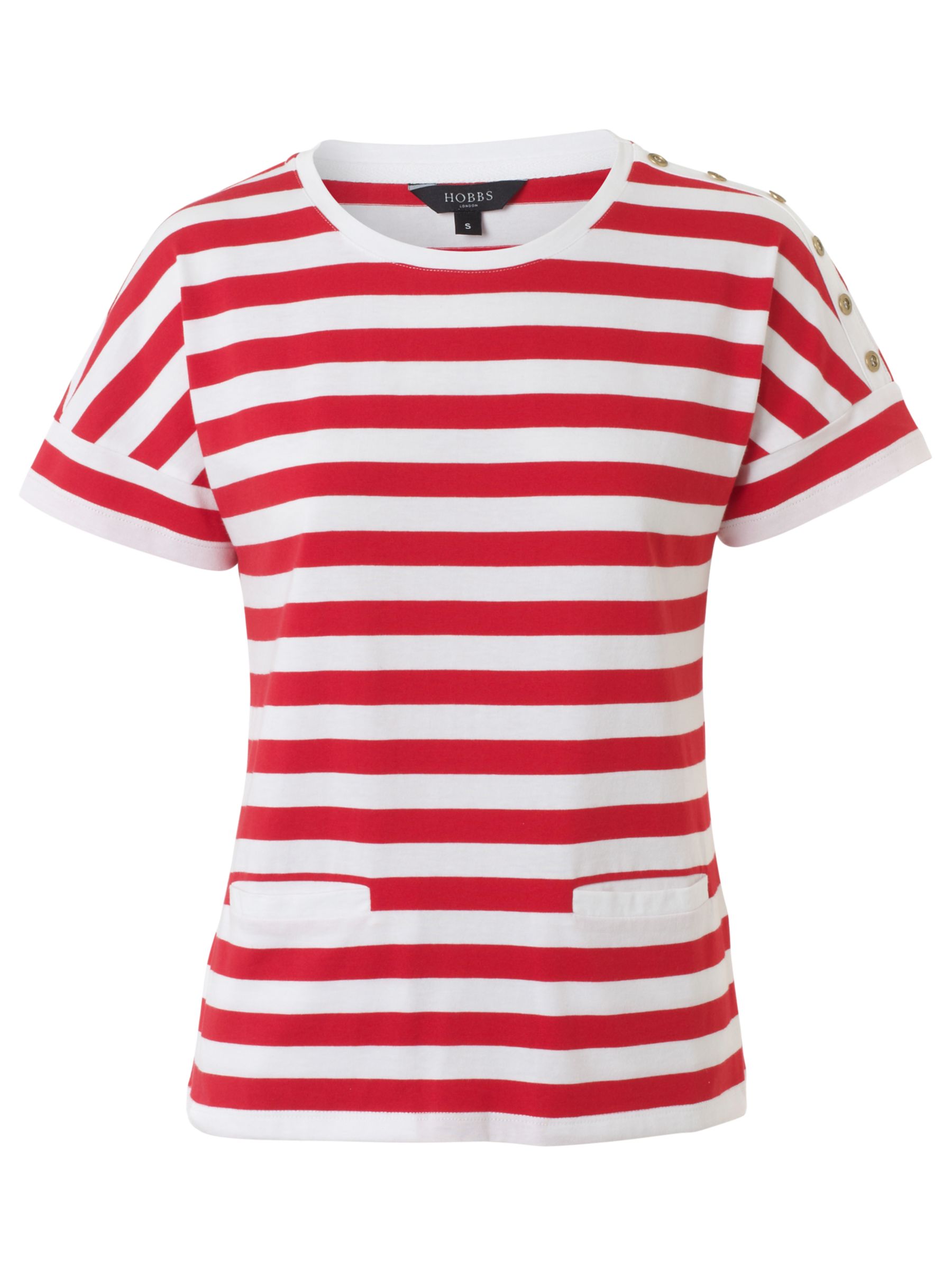 Hobbs Sal T-Shirt, Cherry/White