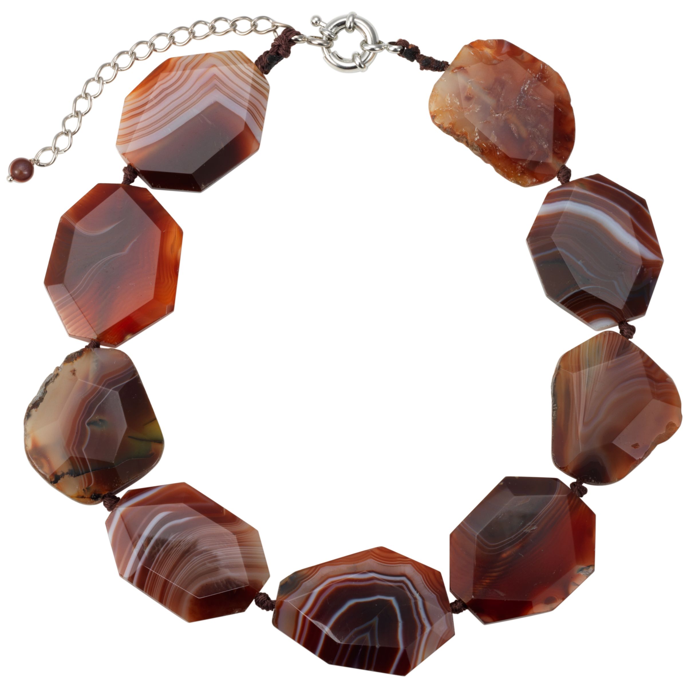 Gemstone, John Lewis Women Faceted Cognac Mottled Agate Necklace