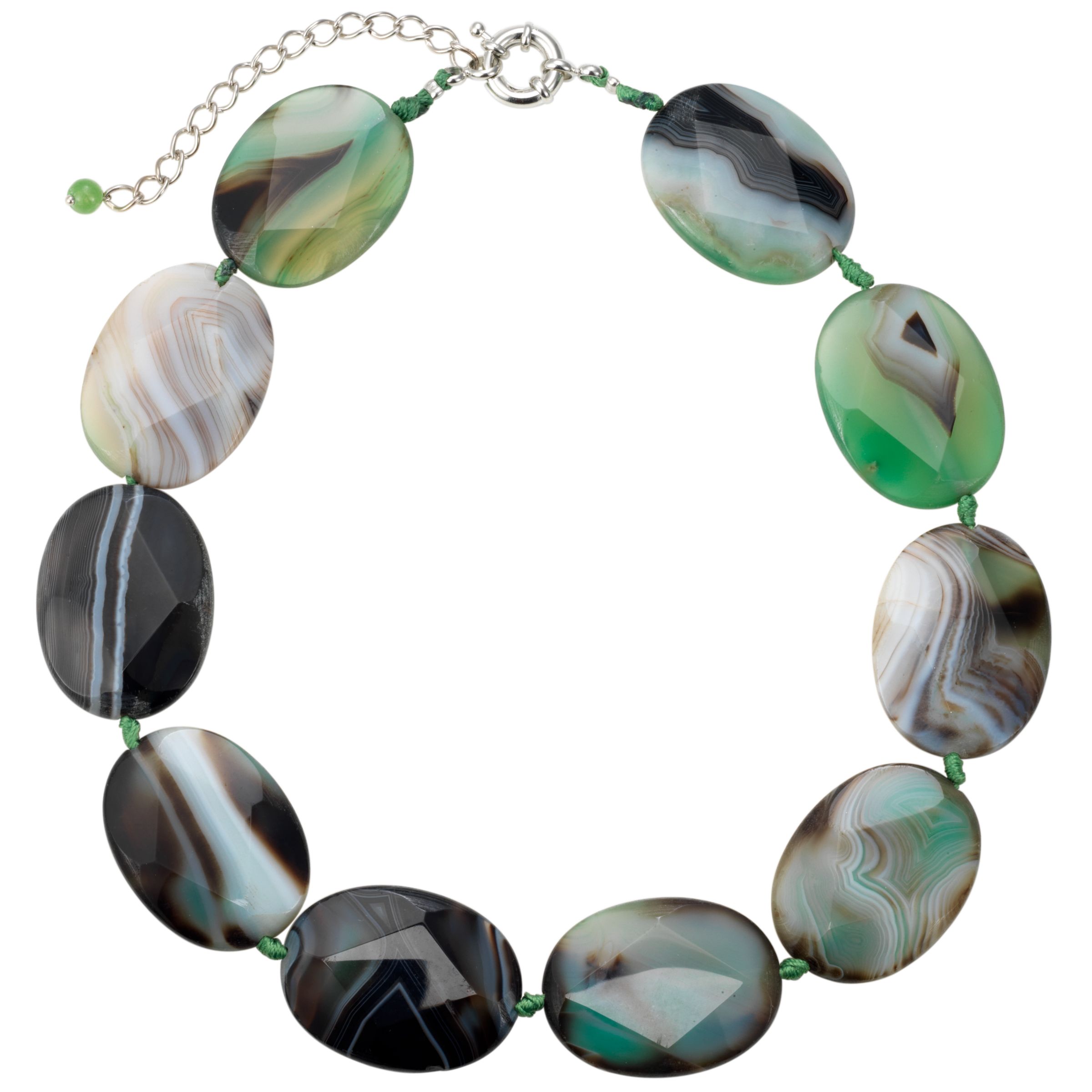 Gemstone, John Lewis Women Faceted Green Agate Necklace