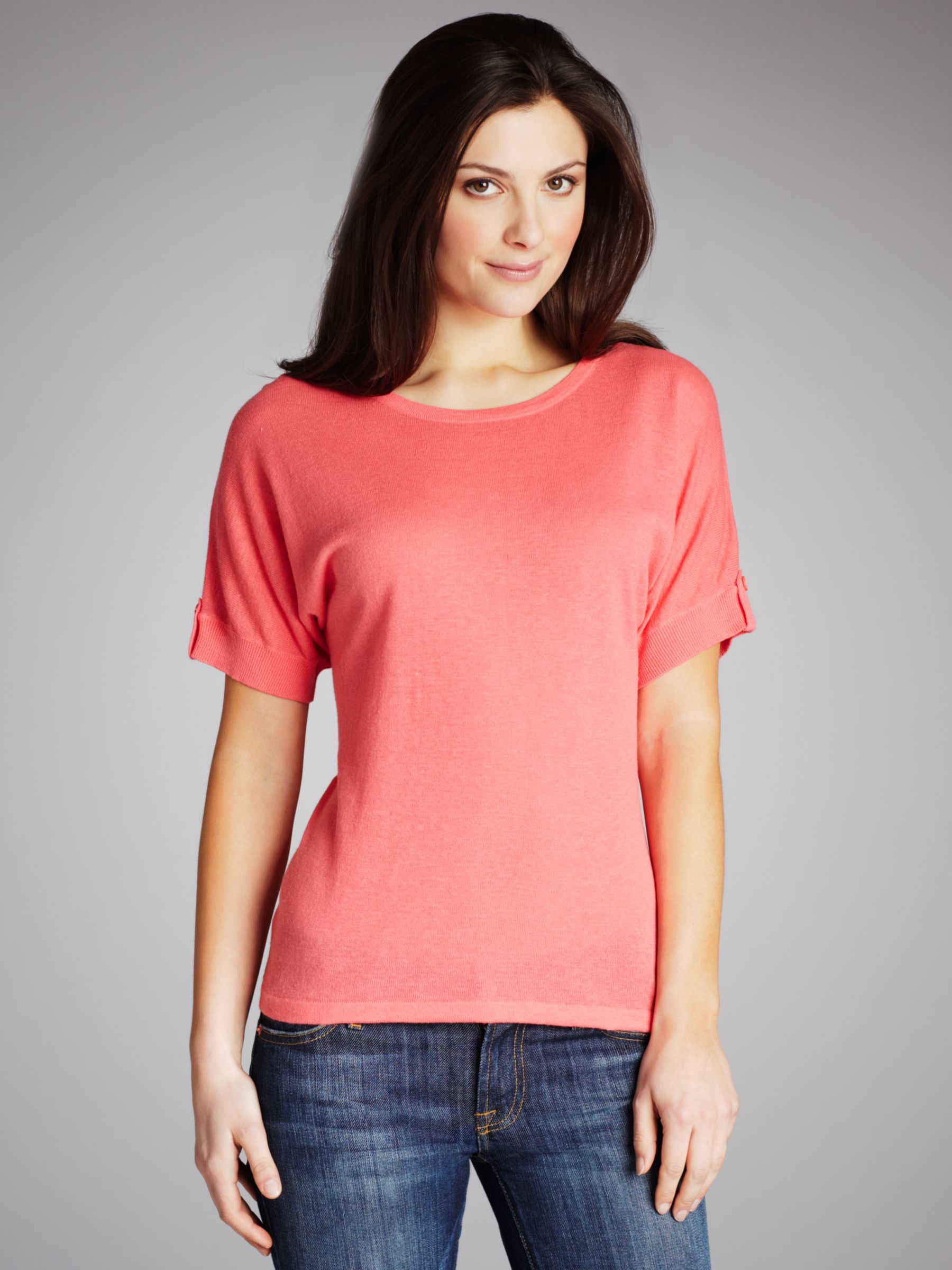John Lewis Women Tab Detail Top, Dahlia