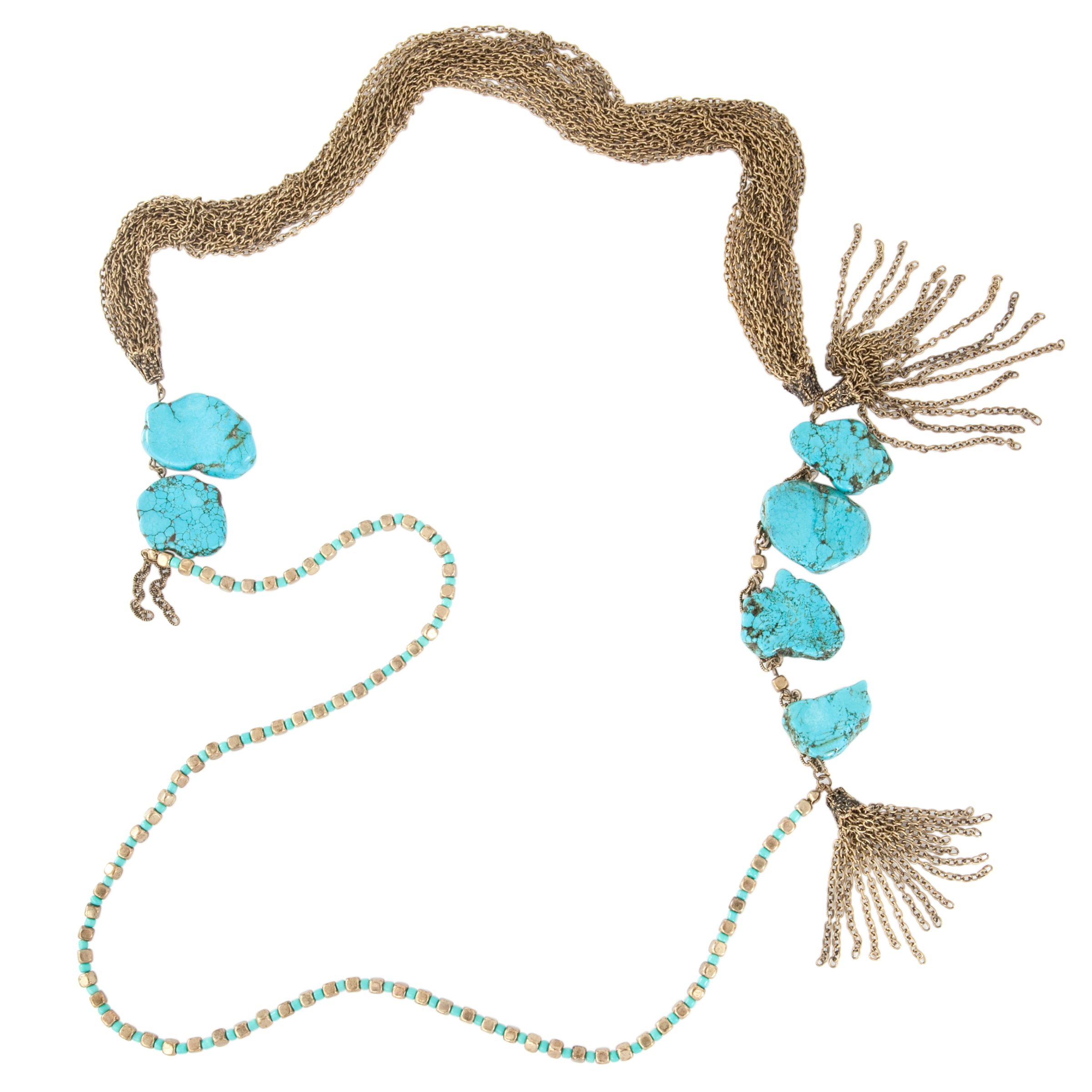 COLLECTION, John Lewis Women Turquoise Brass Chain Necklace