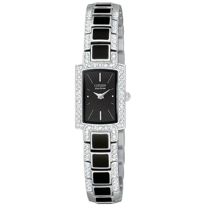 Citizen EG2710-54ELDS Rectangular Black Dial Stainless Steel and Enamel Bracelet Watch