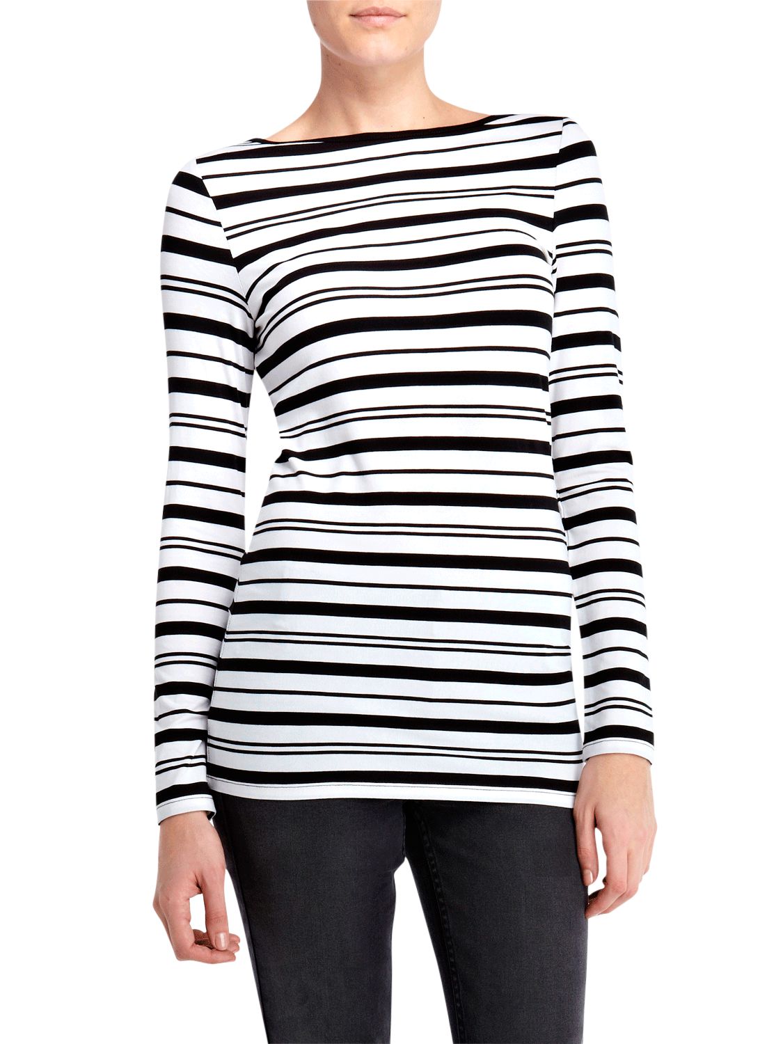 Engineered Stripe Boatneck T-Shirt,