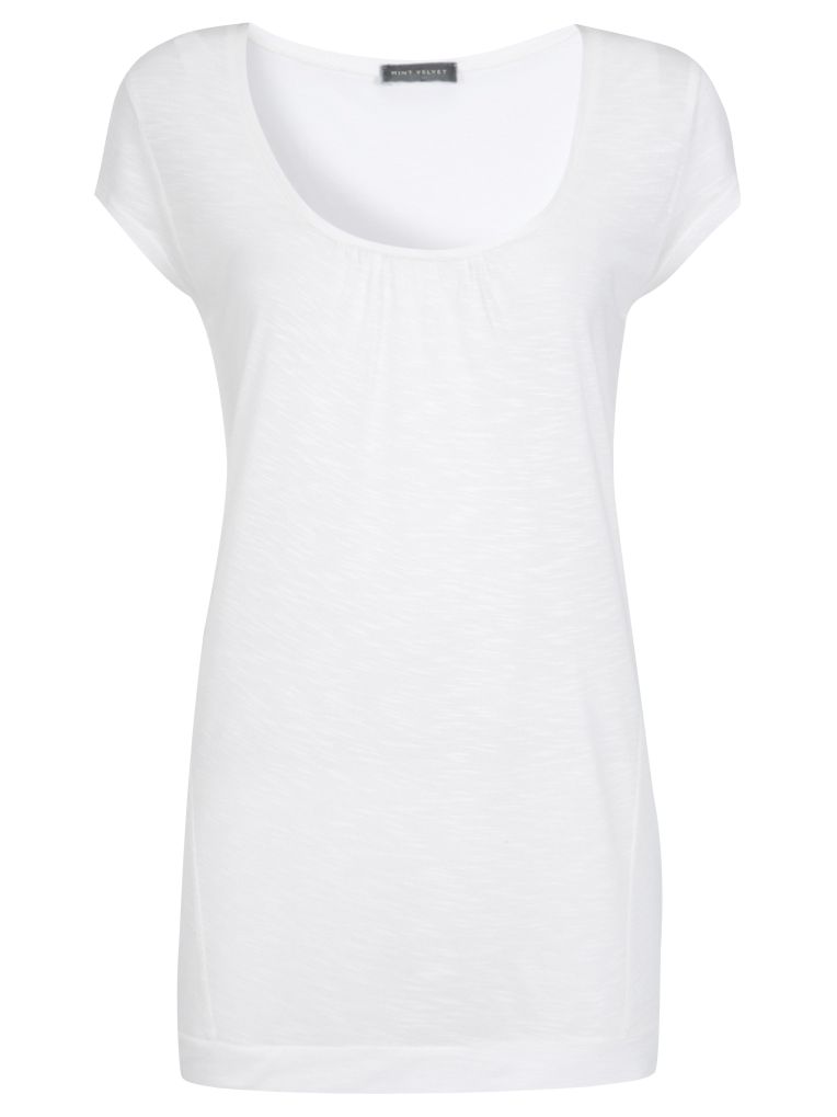 Cap Sleeve Slub T-Shirt, Ivory