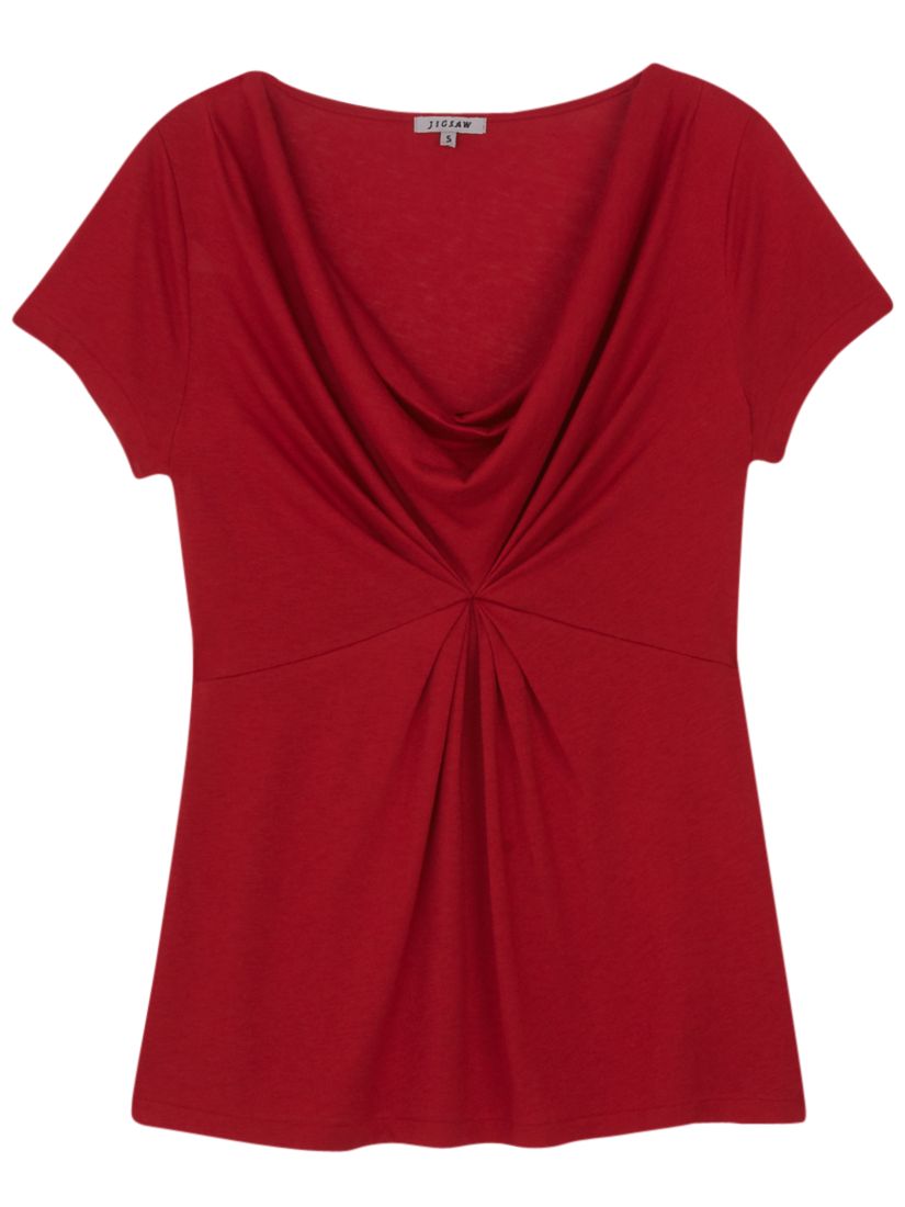 Jigsaw Evelyn Cowl Neck T-Shirt, Chilli