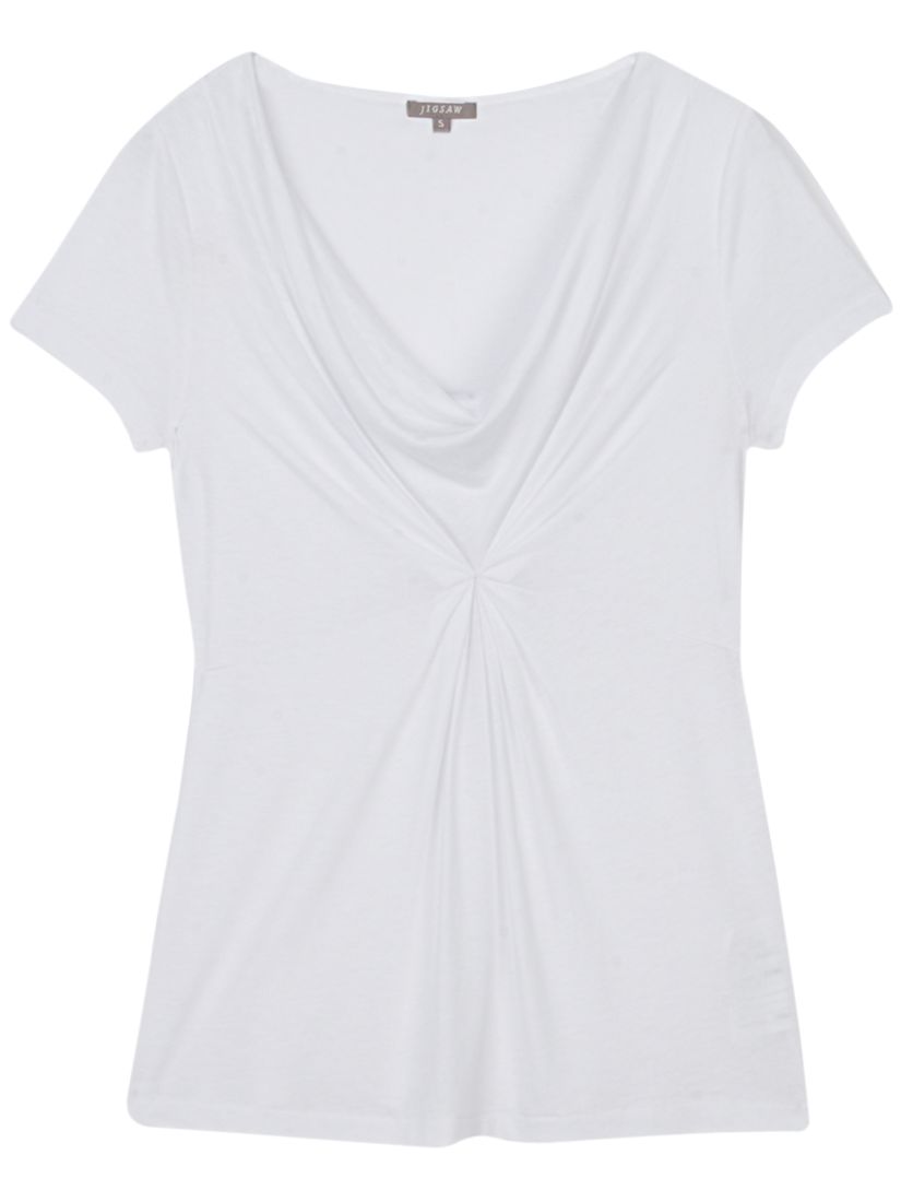 Evelyn Cowl Neck T-Shirt, White