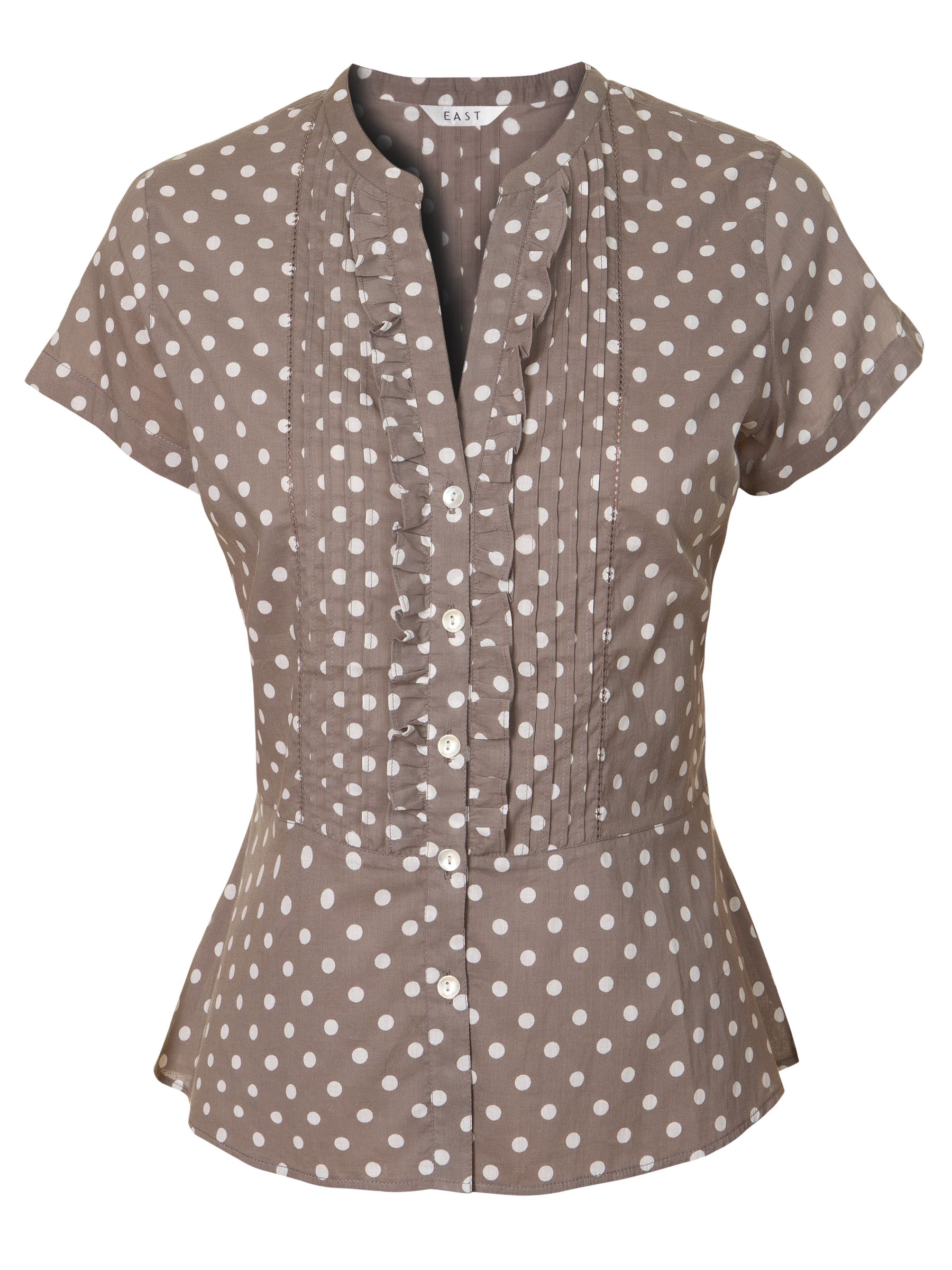 East Monroe Spot Print Blouse, Grey