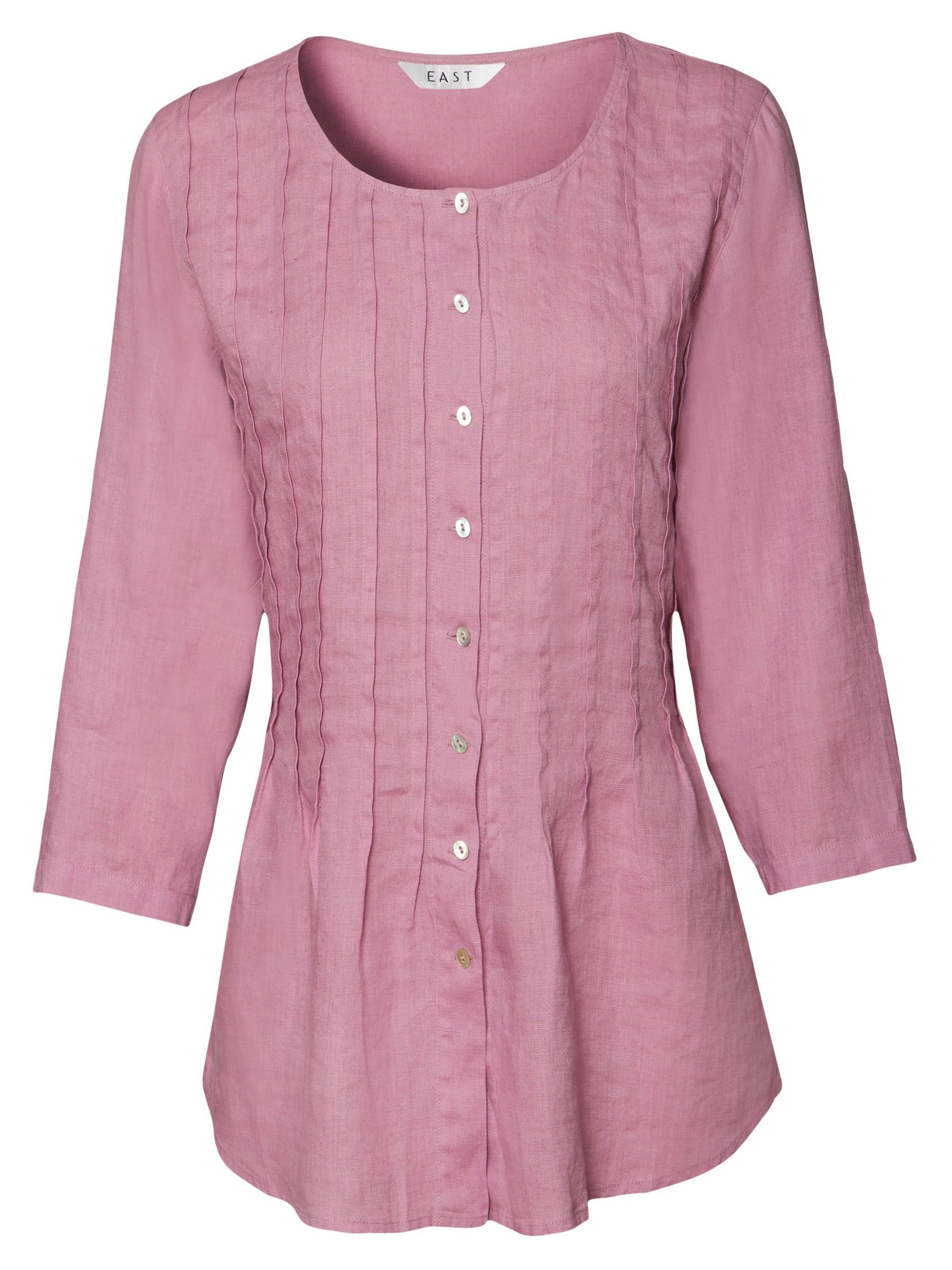 East Roma Linen Blouse, Orchid Pink