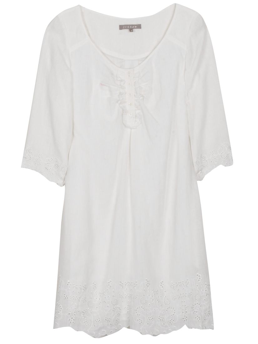 Tunic Dress Leggings. Cutwork Linen Tunic Dress