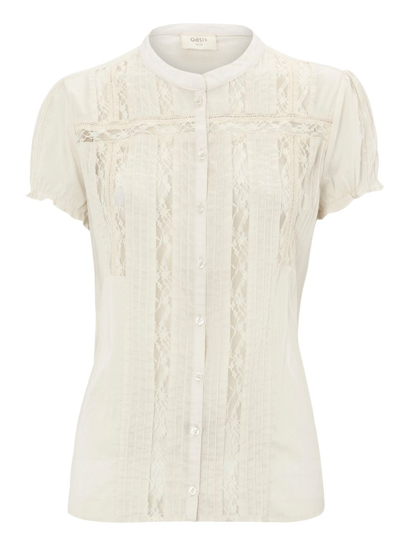 Oasis Crochet Trim Blouse, Cream