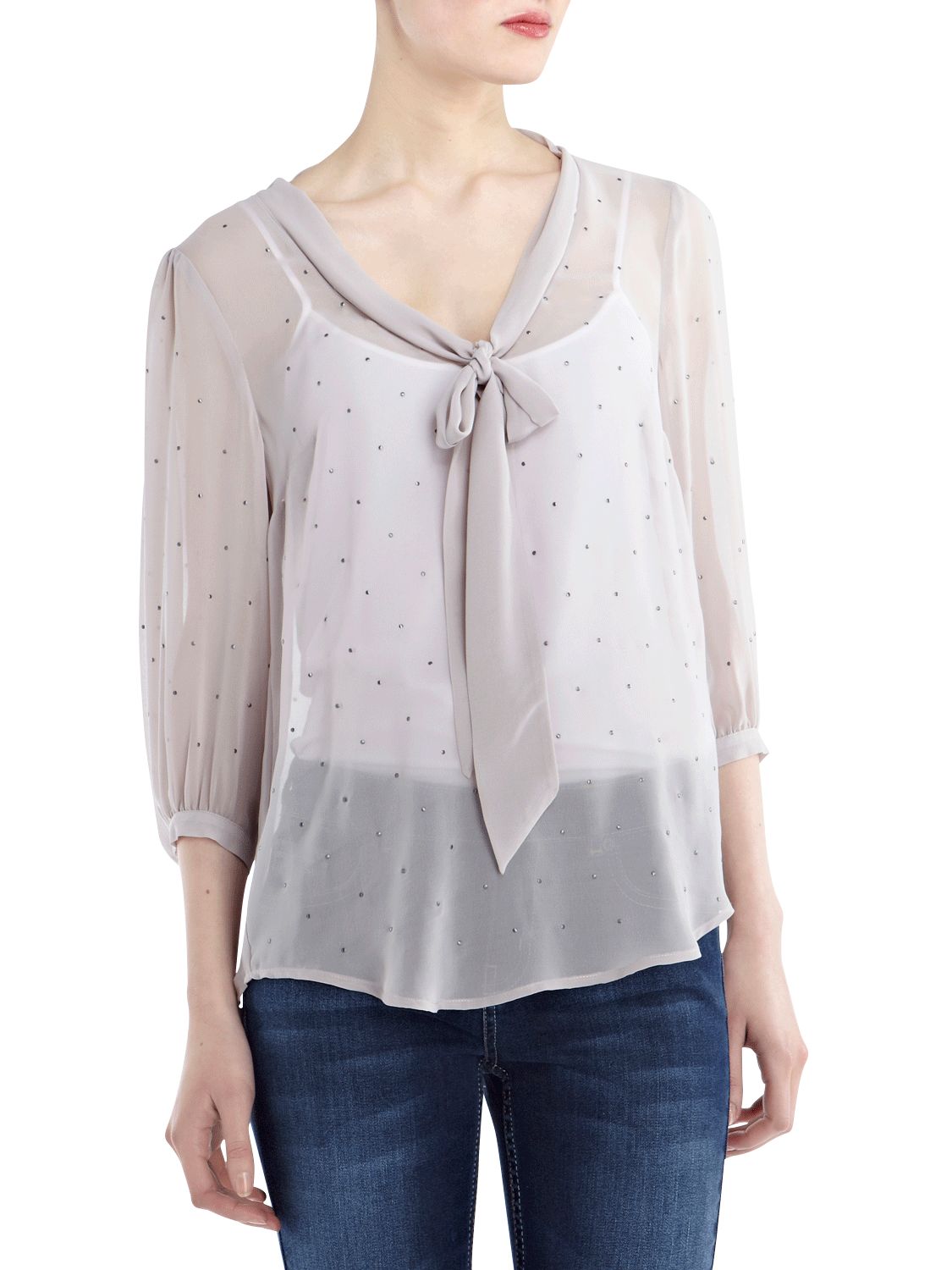 Stud Sexy Blouse, Dark Neutral