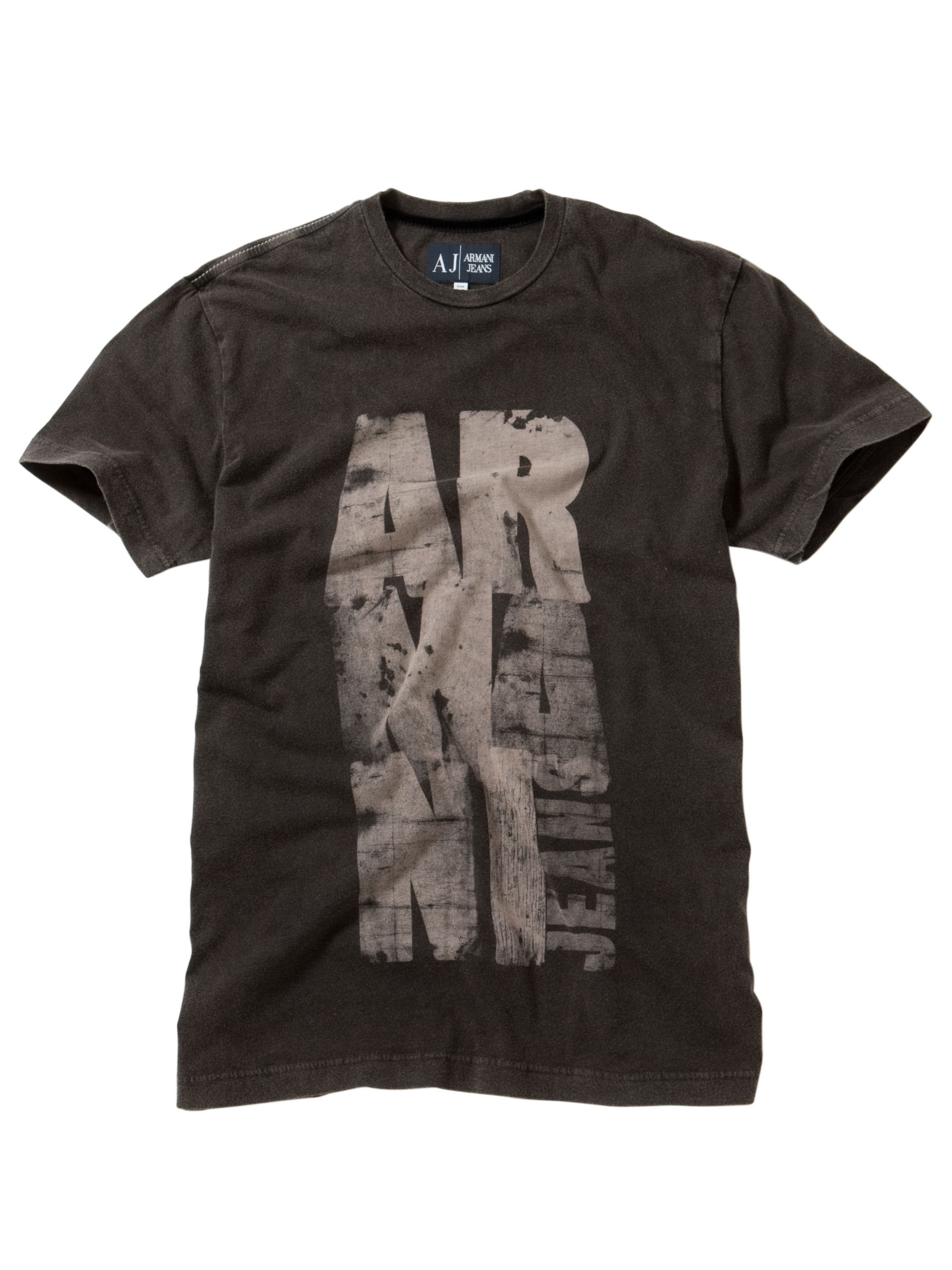 Armani Jeans Large Block Print Crew T-Shirt, Black