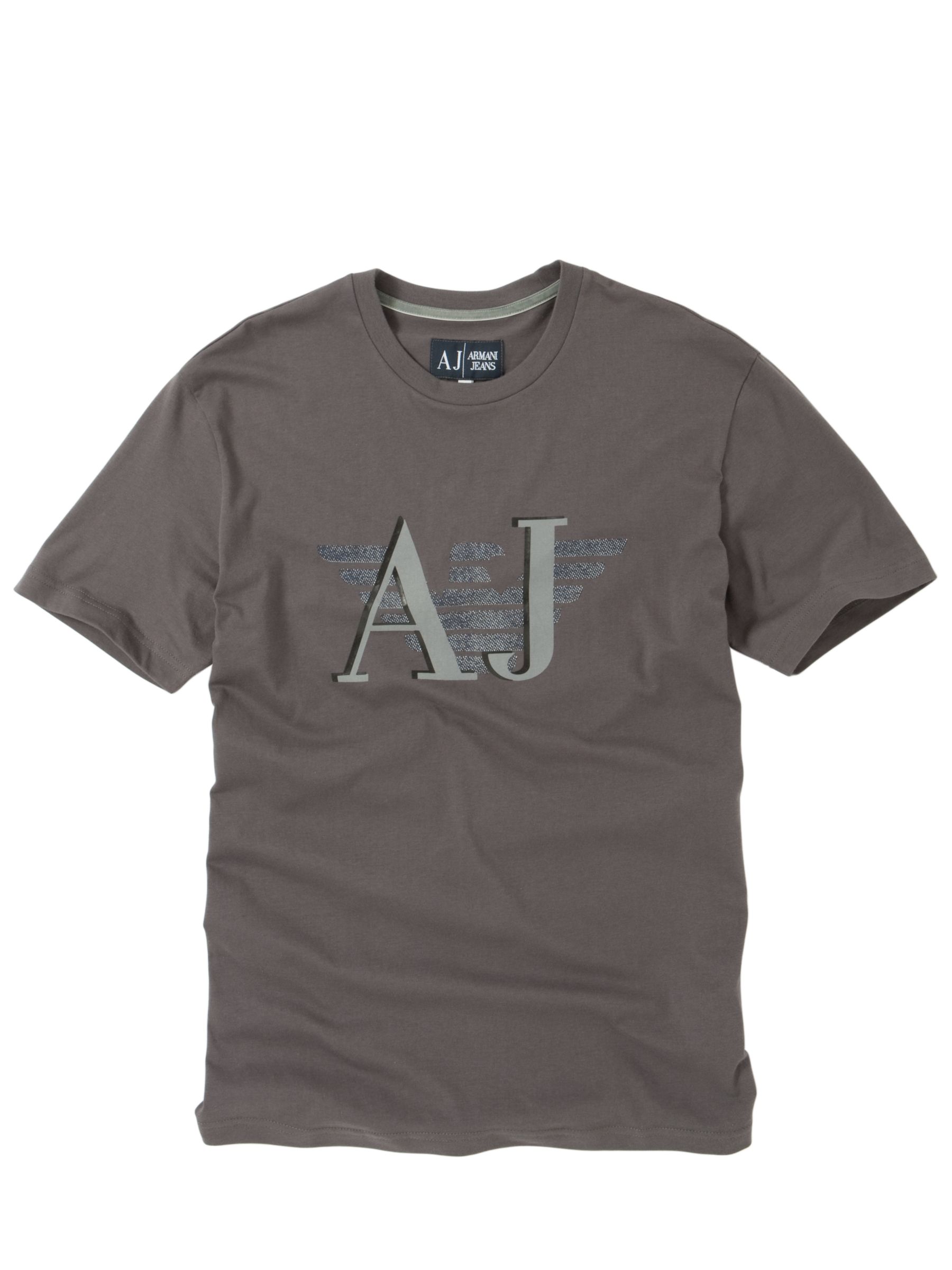 Armani Jeans Large Logo Crew T-Shirt, Grey