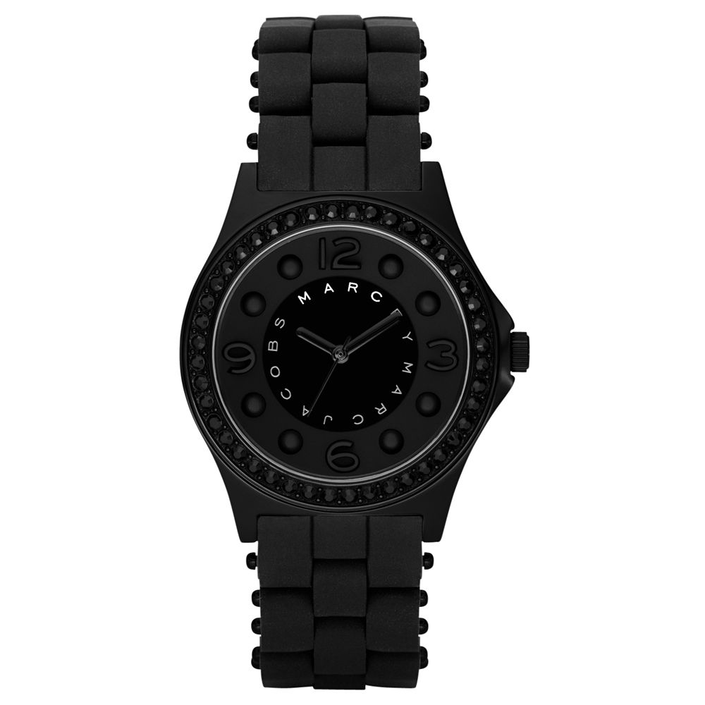 Marc by Marc Jacobs MBM2542 Unisex Round Black Dial Black IP and Silicone Bracelet Watch