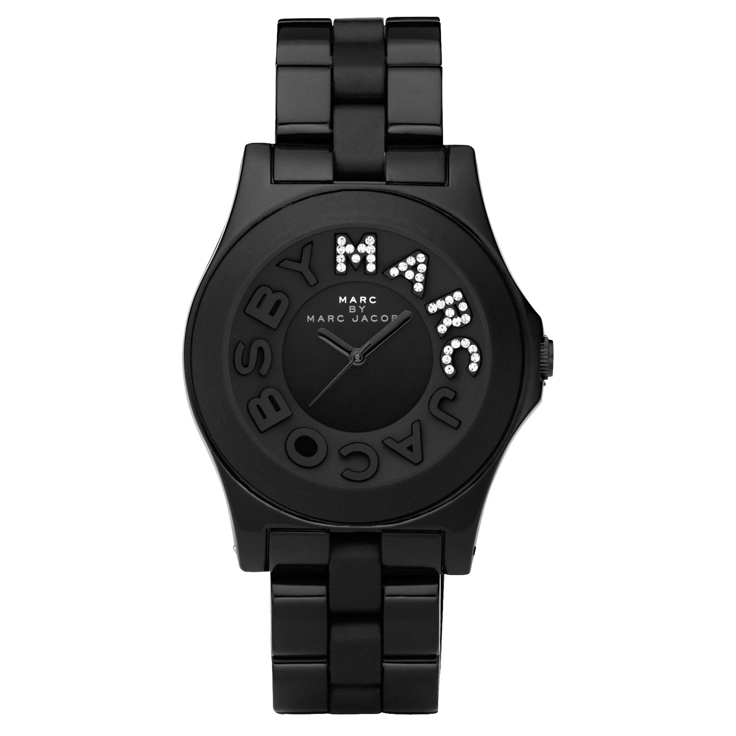 Marc by Marc Jacobs MBM4527 Unisex Round Black Dial Black Acrylic Bracelet Watch