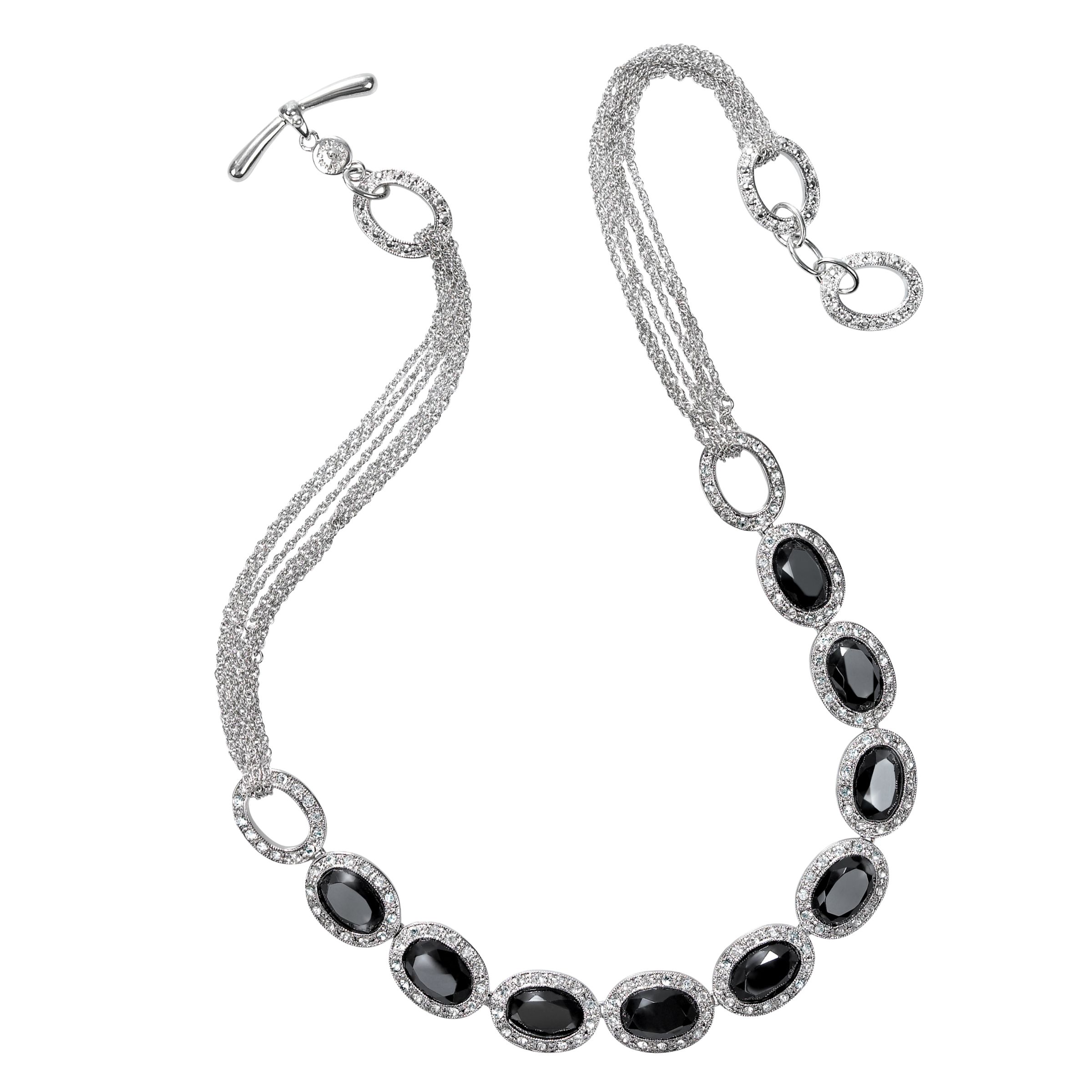 Monet Jet and Pave Cubic Zirconia Crystal Necklace