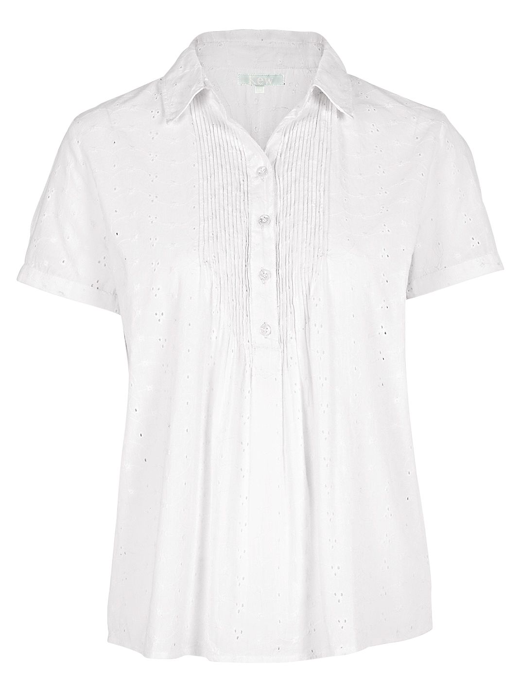 Broderie Pintuck Blouse, White