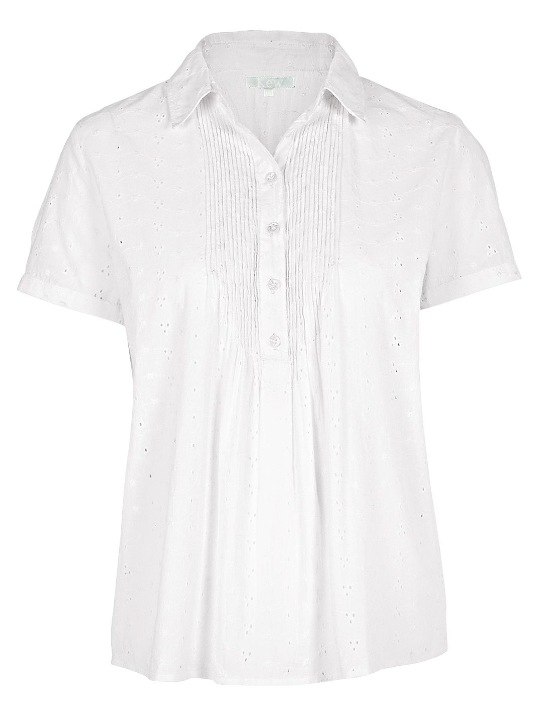 Kew Broderie Pintuck Blouse, White